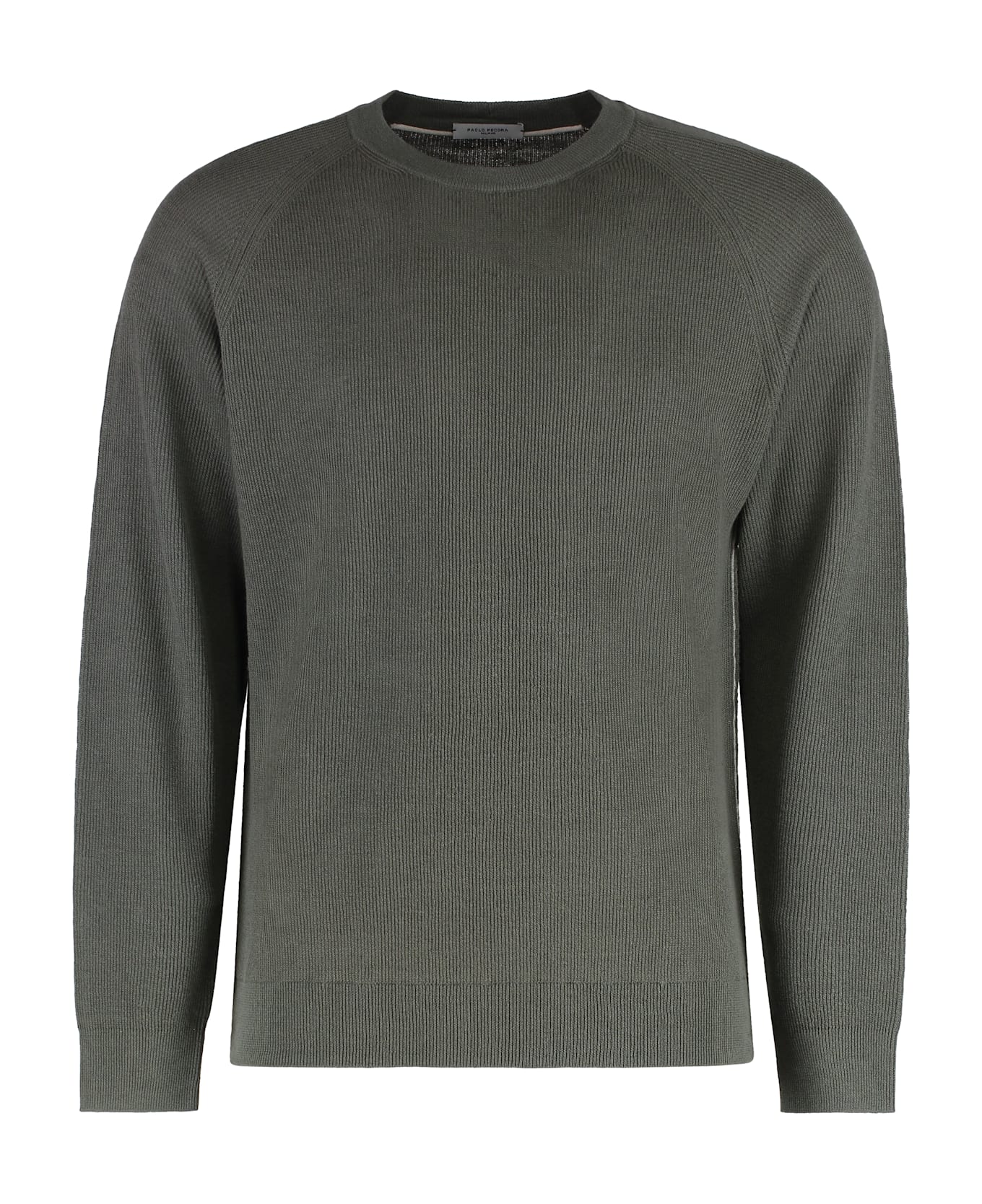 Paolo Pecora Linen-cotton Crew-neck Sweater - khaki