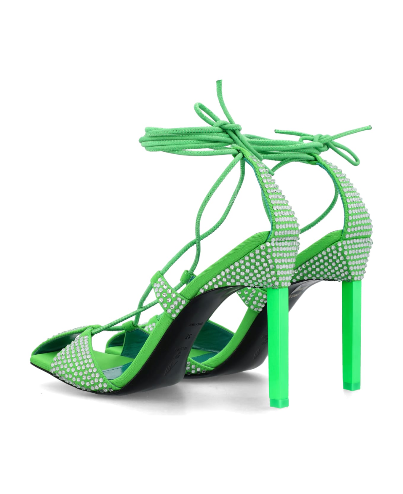The Attico Adele Lace-up Sandal 105 - FLUO GREEN