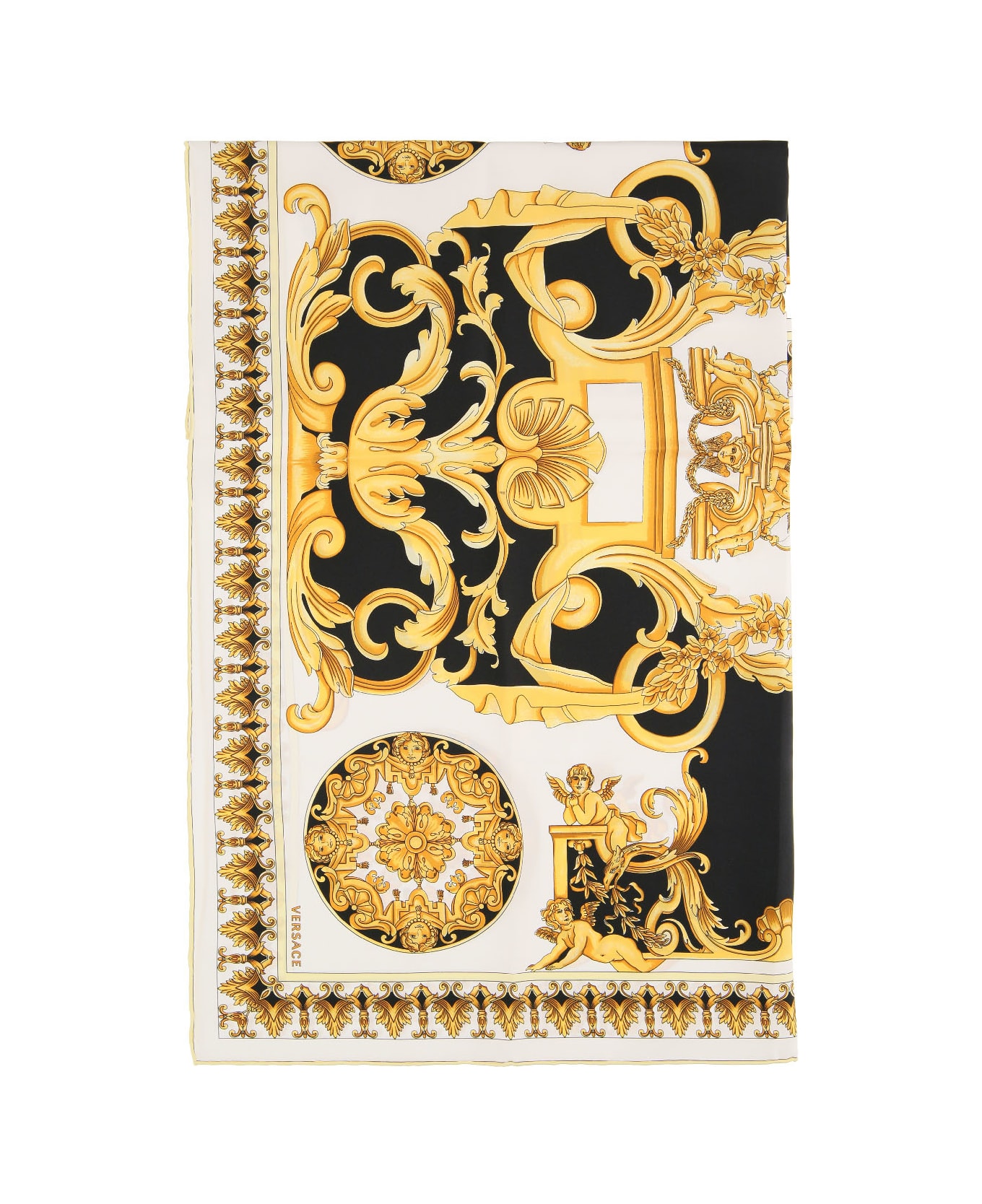 Versace Barocco Print Foulard - Nero