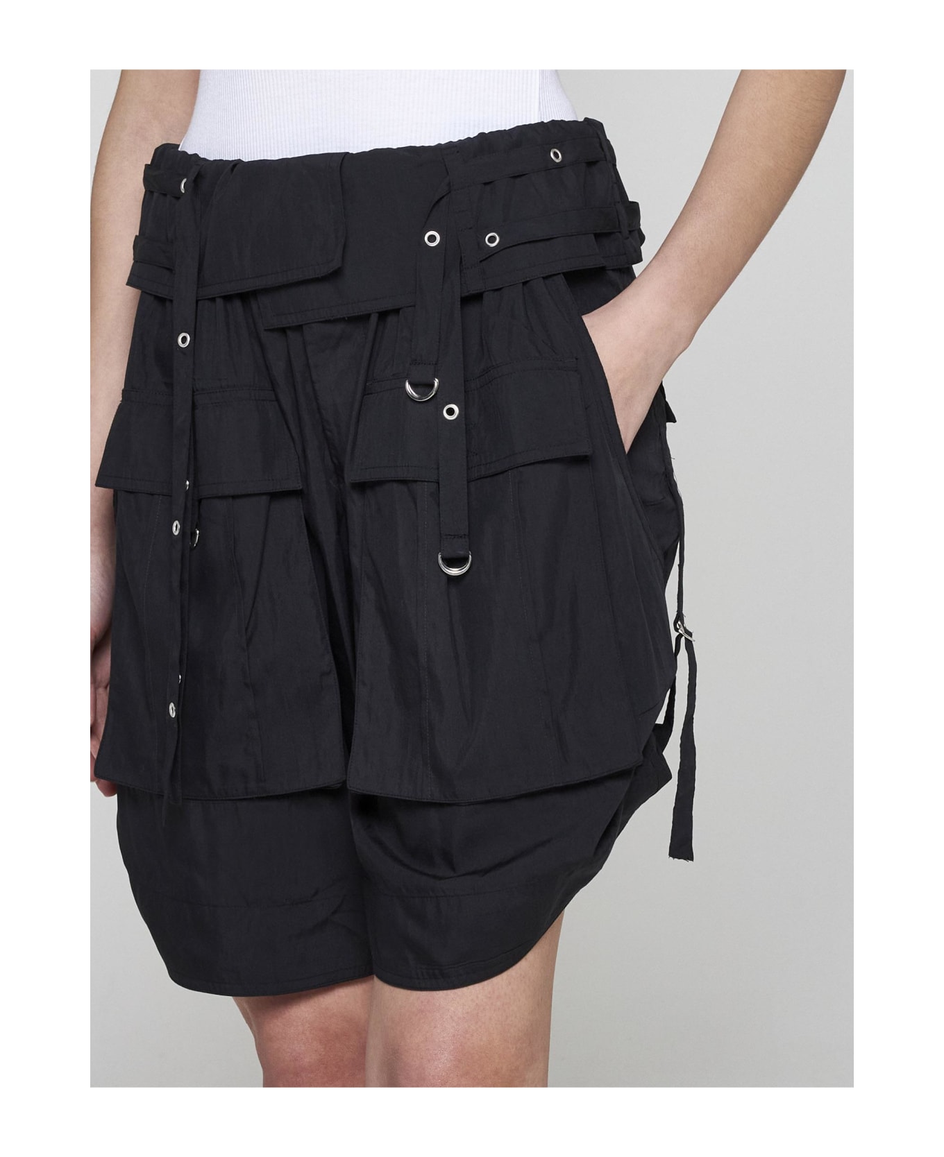 Isabel Marant Heidi Lyocell-blend Cargo Shorts - Faded black
