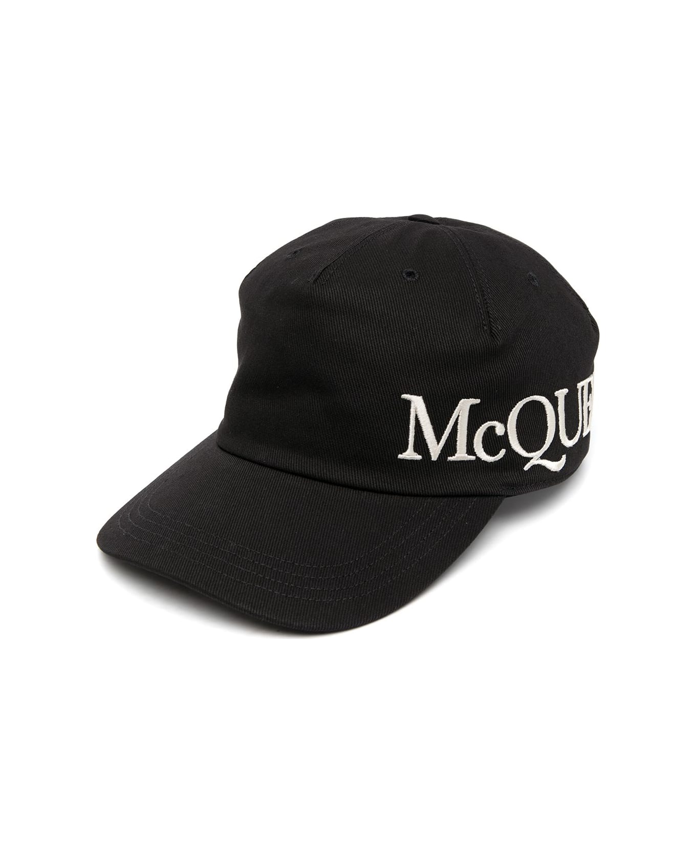 Alexander McQueen Oversize Black Jersey  Hat With  Logo Alexander Mcqueen Man - Black