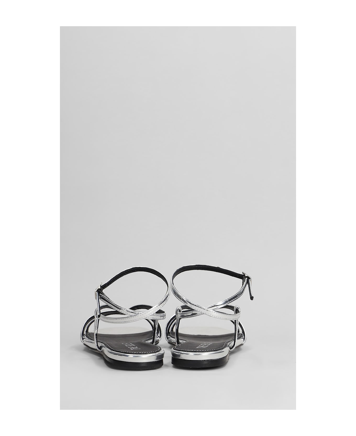 The Seller Flats In Silver Leather - silver