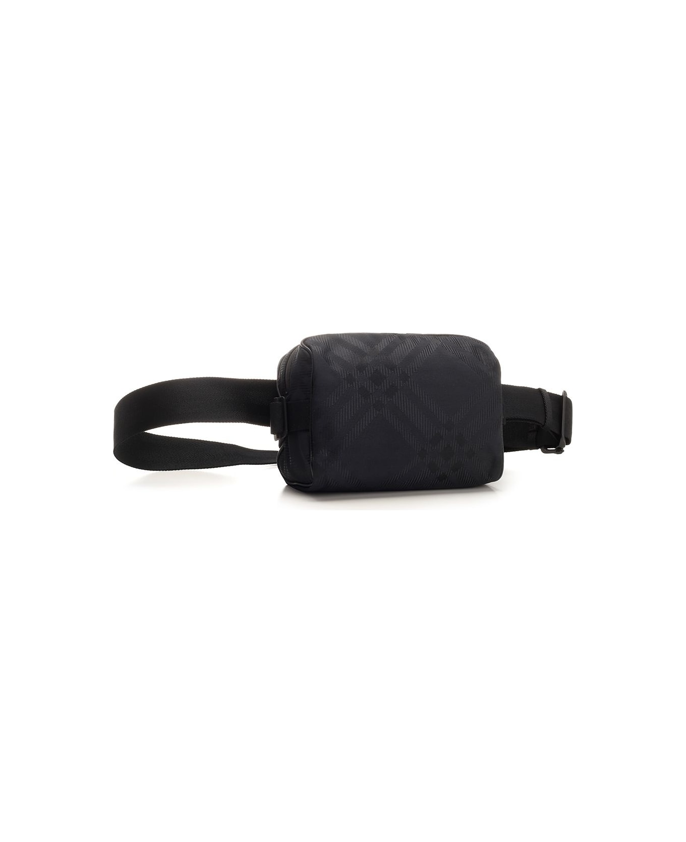 Burberry Check Bumbag With Jacquard Workmanship - Black