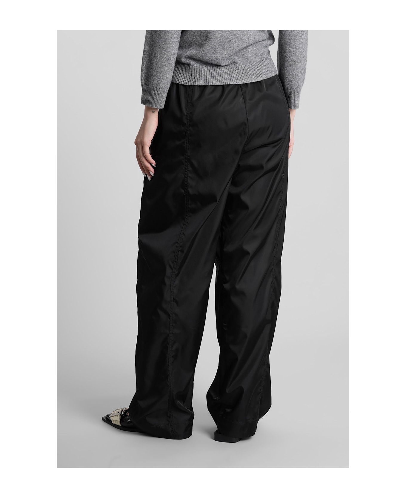 Ganni Pants In Black Polyamide - Black