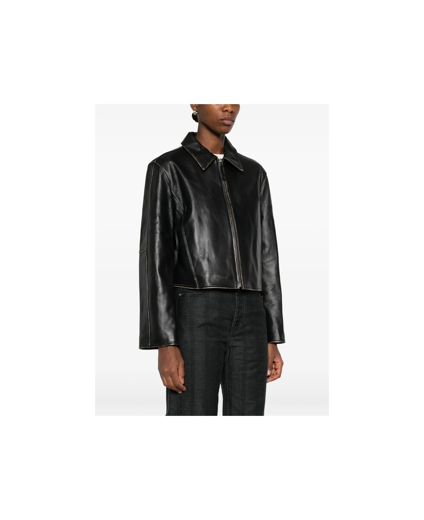 Low Classic Leather Outerwear - BLACK