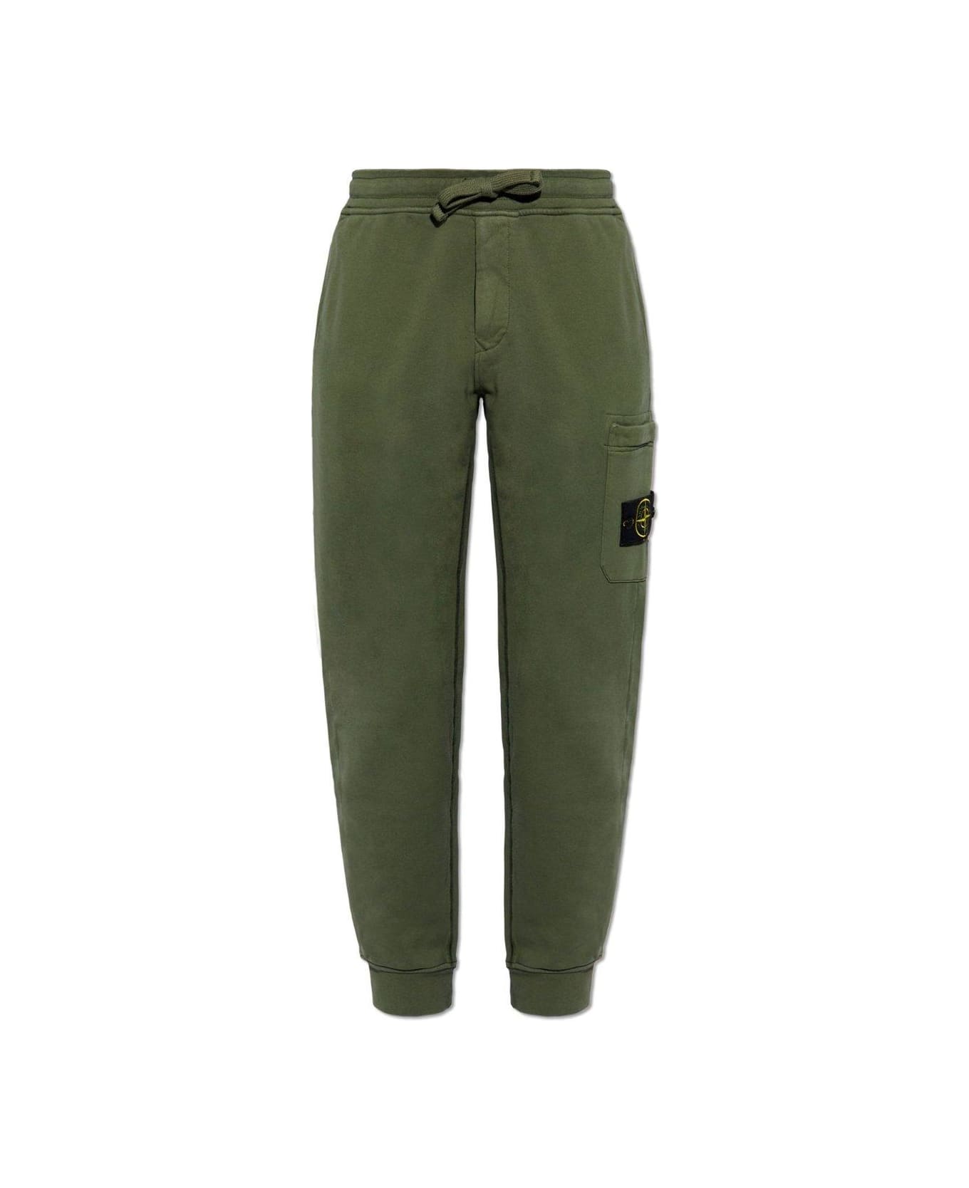 Stone Island Logo Patch Tapered Leg Sweatpants - Musk