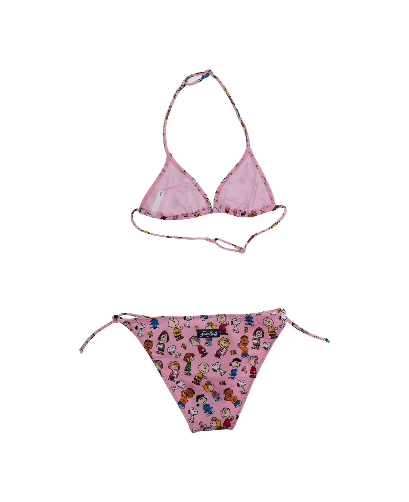 MC2 Saint Barth 
holly
 Pink Bikini With All-over Print And Tie Closure In Tech Fabric Stretch Girl - Pink