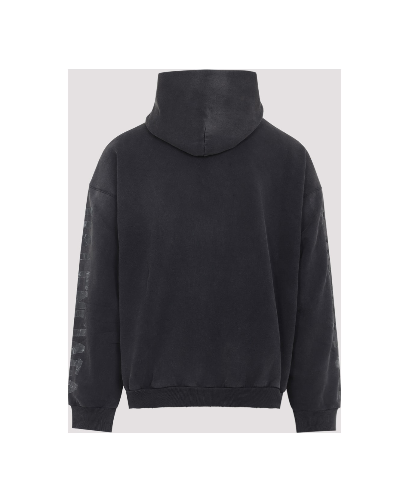 Balenciaga Ripped Pocket Hoodie - Faded Washed Blk Wht