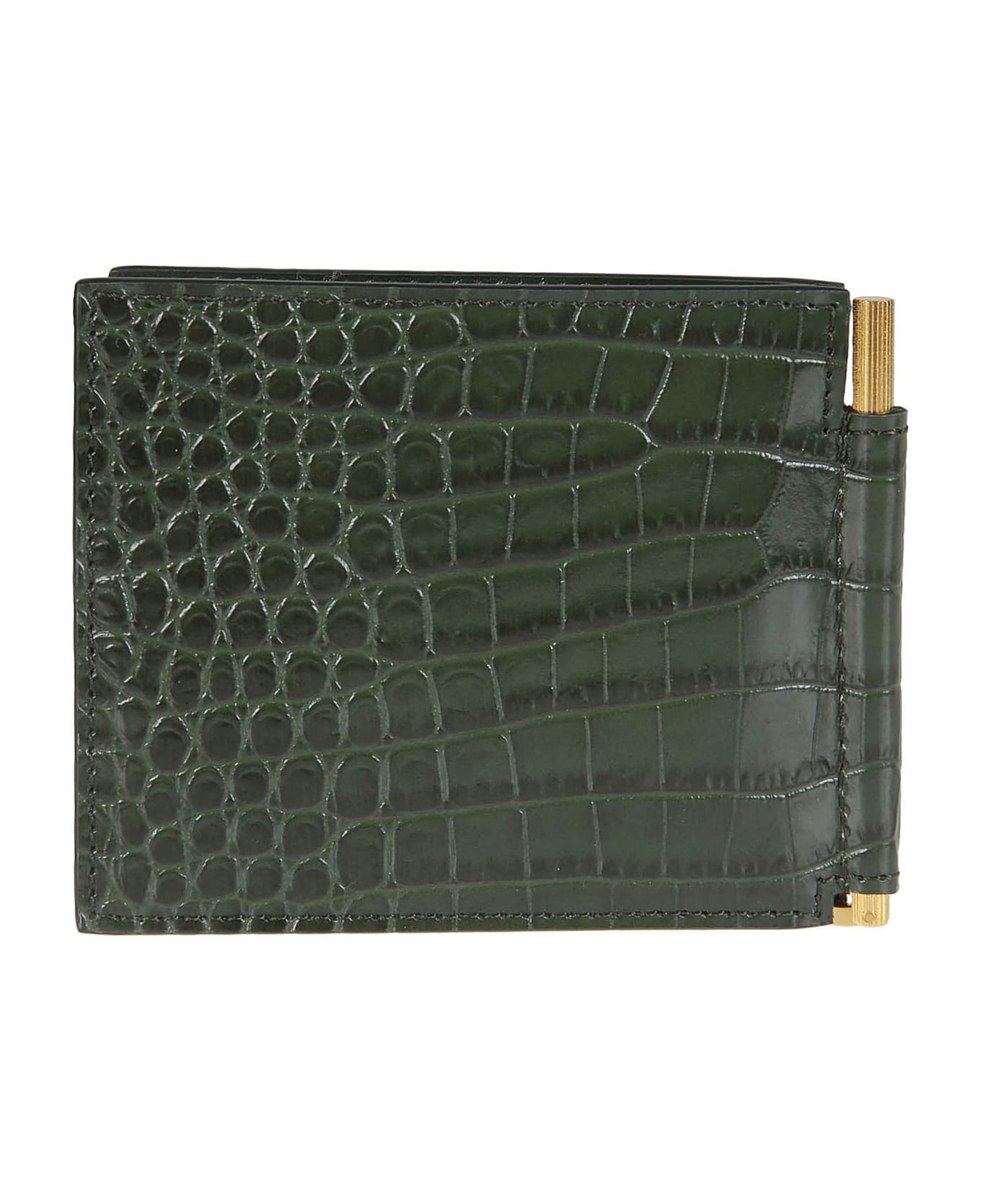 Tom Ford Printed Alligator Money Clip Wallet - Rifle Green