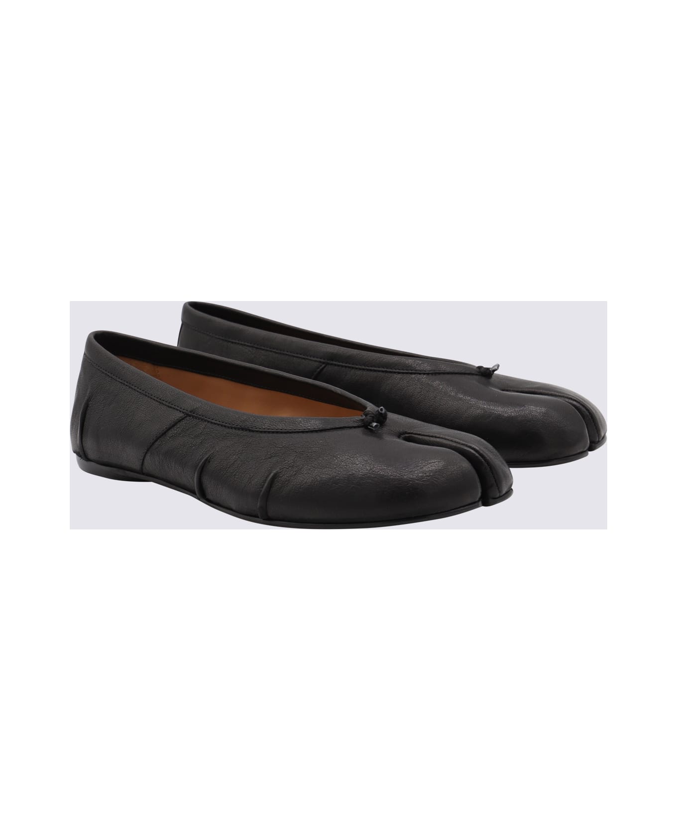 Maison Margiela Black Leather Flats - Black