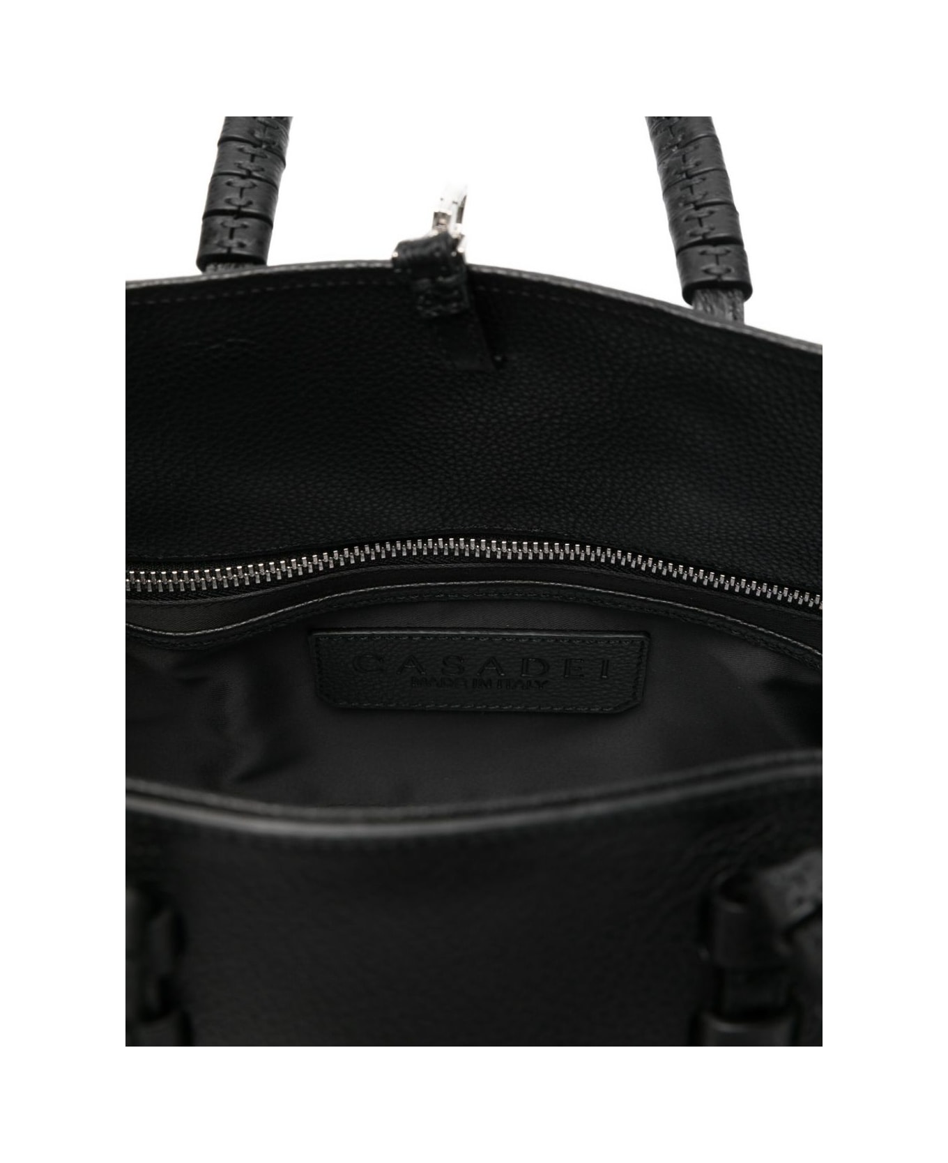 Casadei Park Avenue Leather Tote - Black