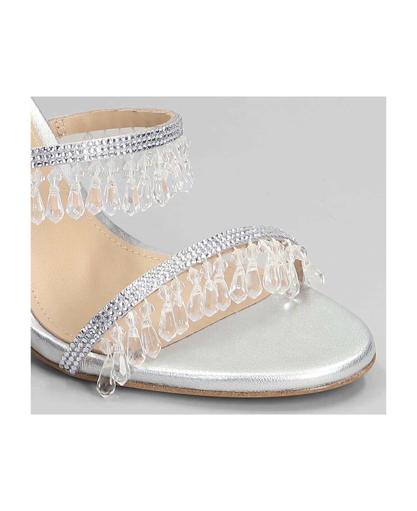 Lola Cruz Flamenca 95 Sandals In Silver Leather - silver