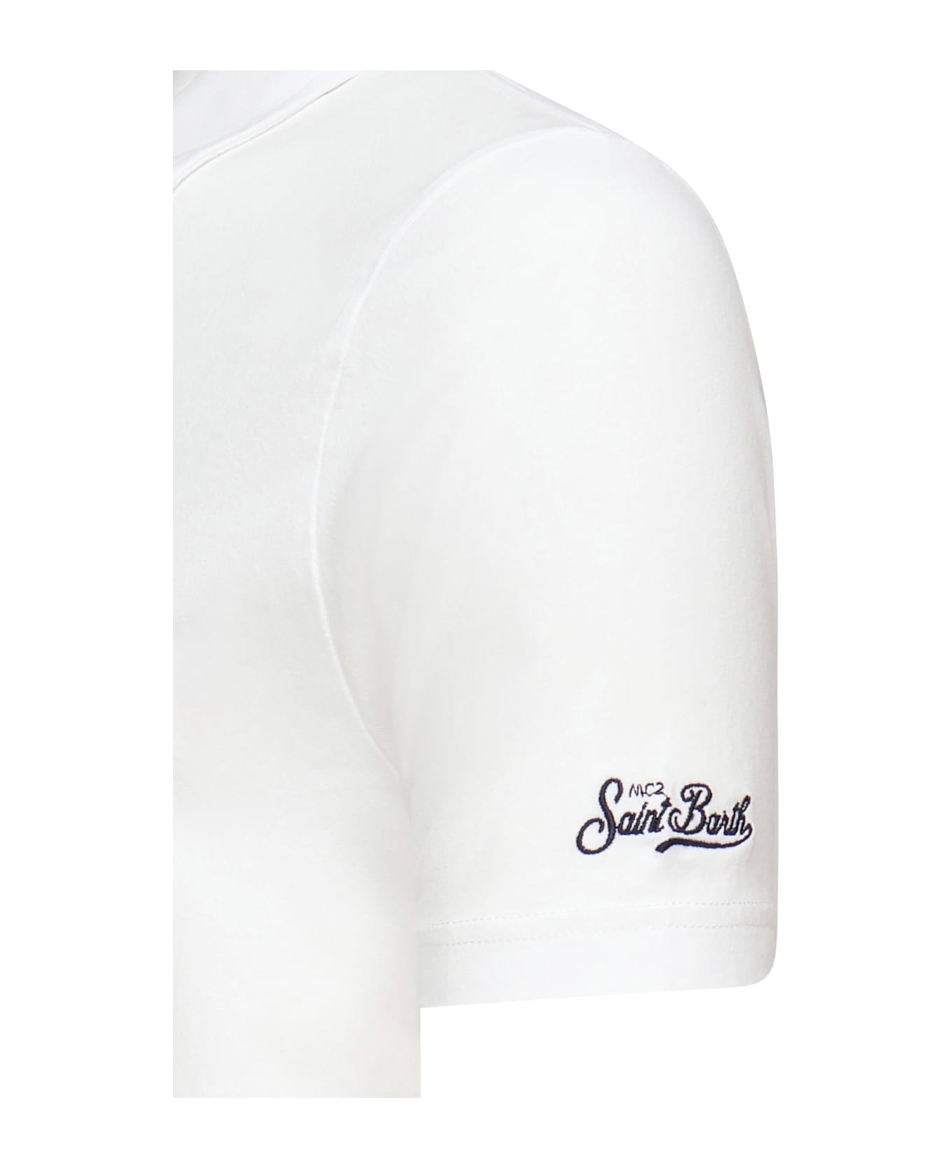 MC2 Saint Barth Brighton Polo With Logo - White