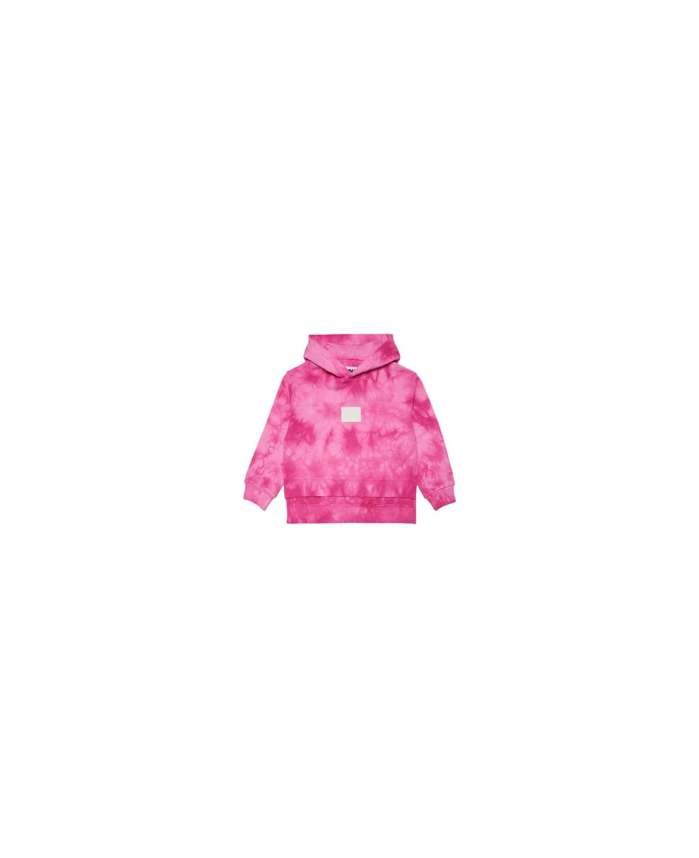 MM6 Maison Margiela Mm6s44u Sweat-shirt Maison Margiela Pink Tie-dye Effect Hooded Sweatshirt - Super pink