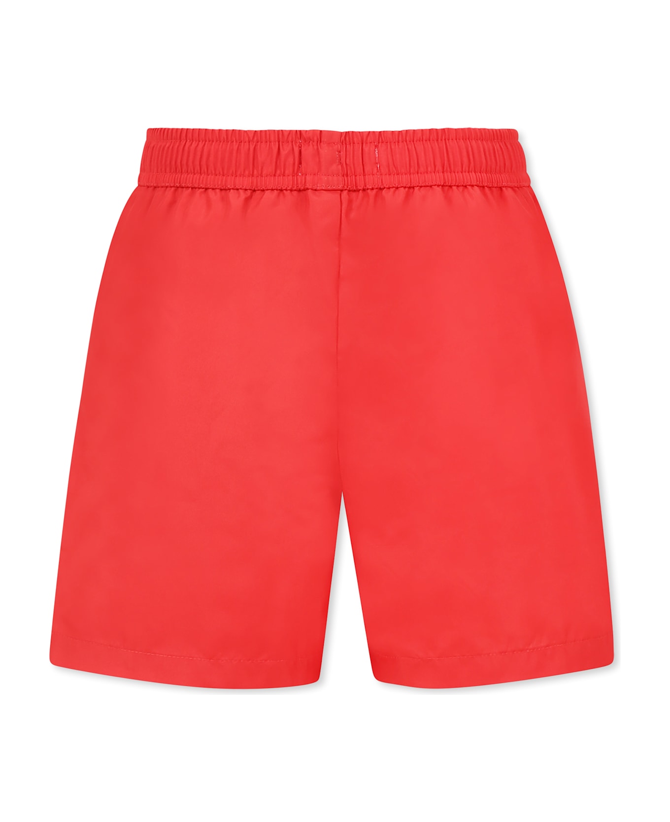 Moschino Red Swim Shorts For Boy With Logo - Red