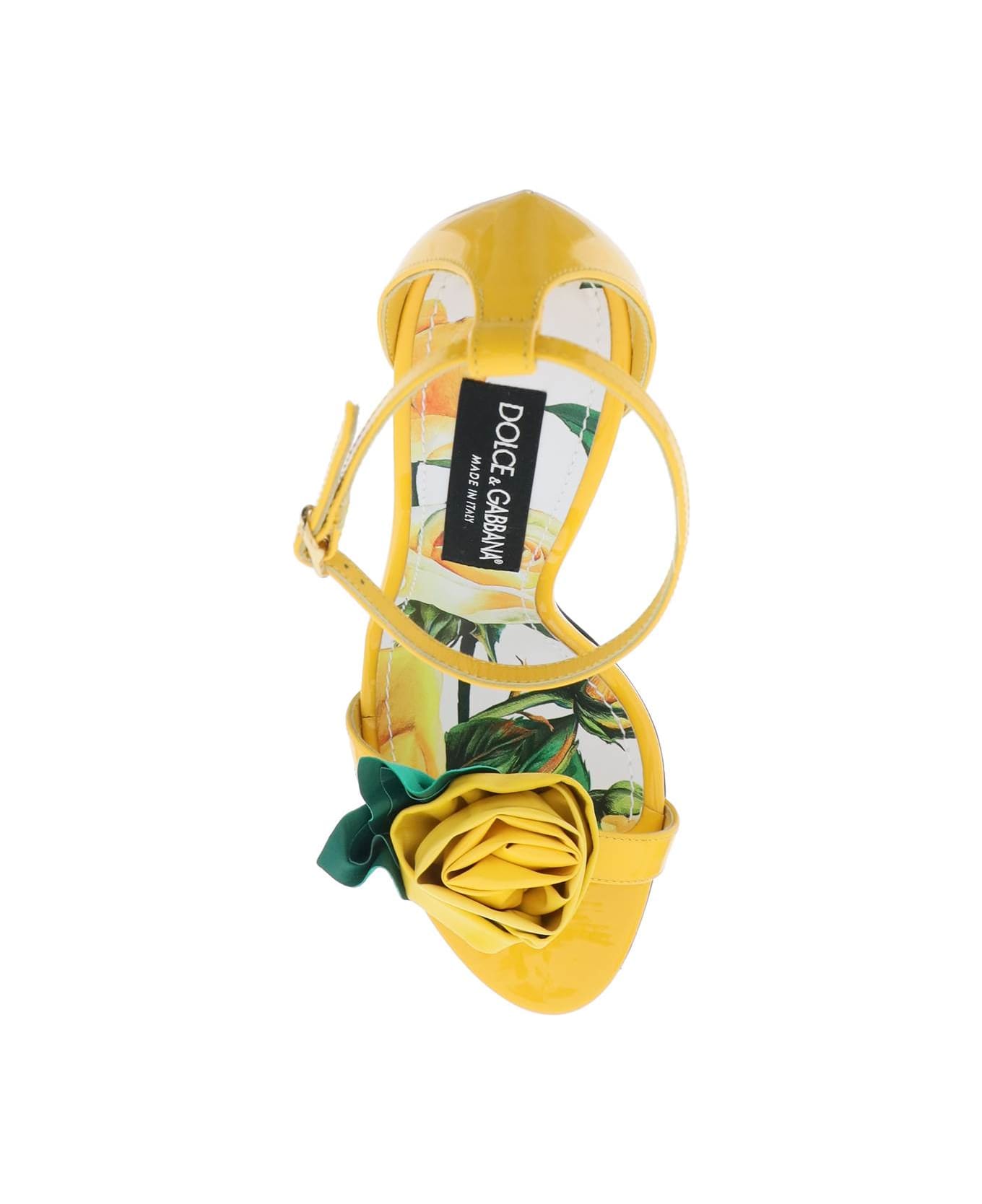 Dolce & Gabbana Heeled Sandals - GIALLO MULTICOLOR (Yellow)