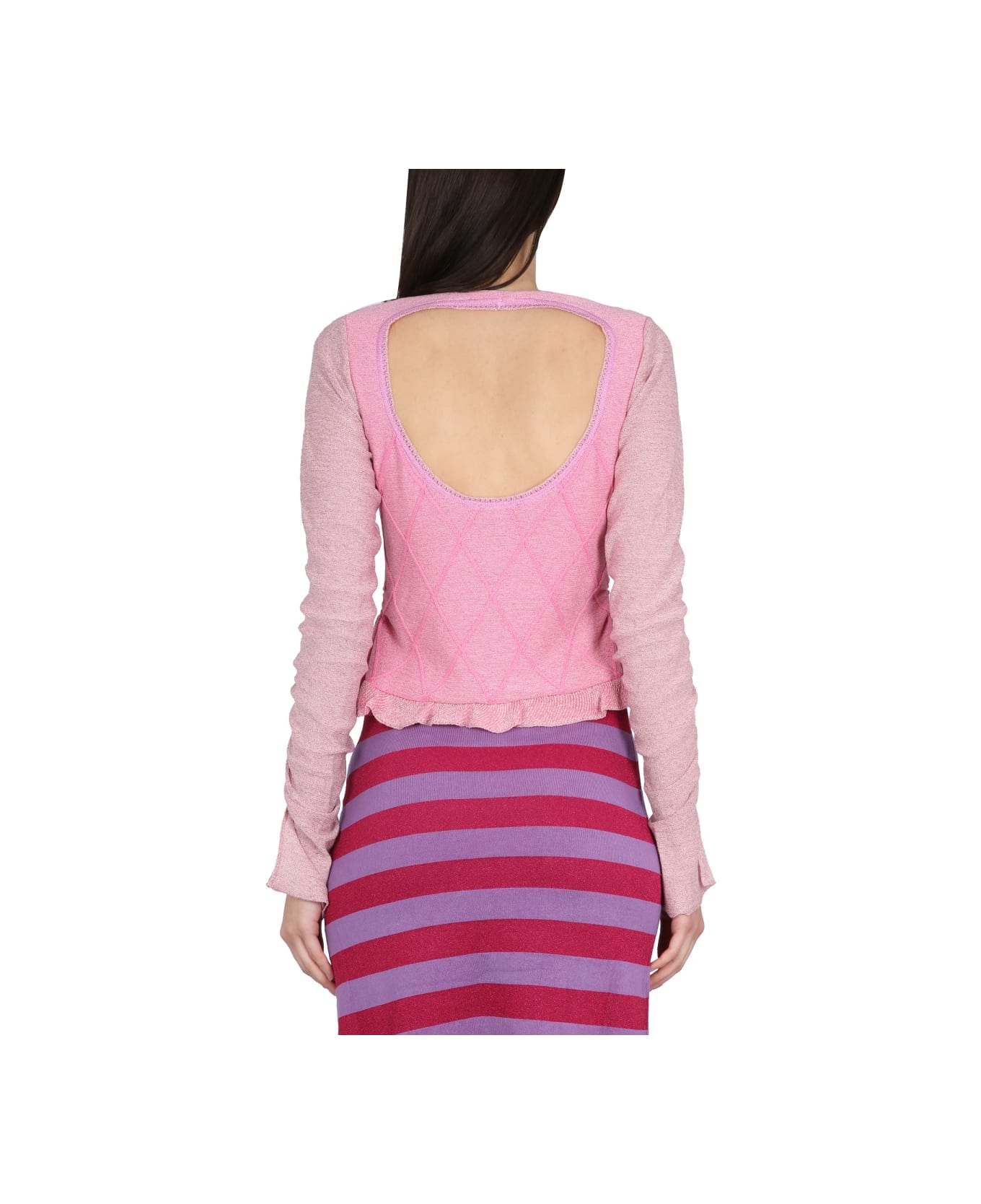 Cormio Cardigan With Ruffled Sleeve - PINK