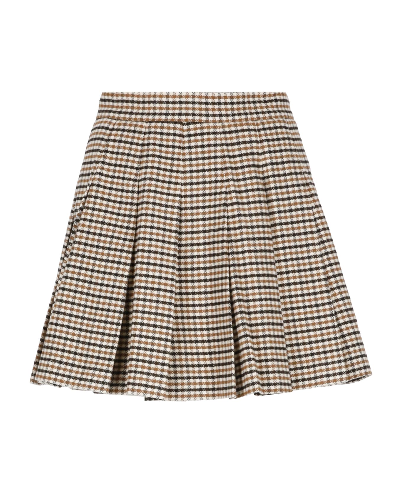 Palm Angels Pleated Skirt - Brown Bei スカート