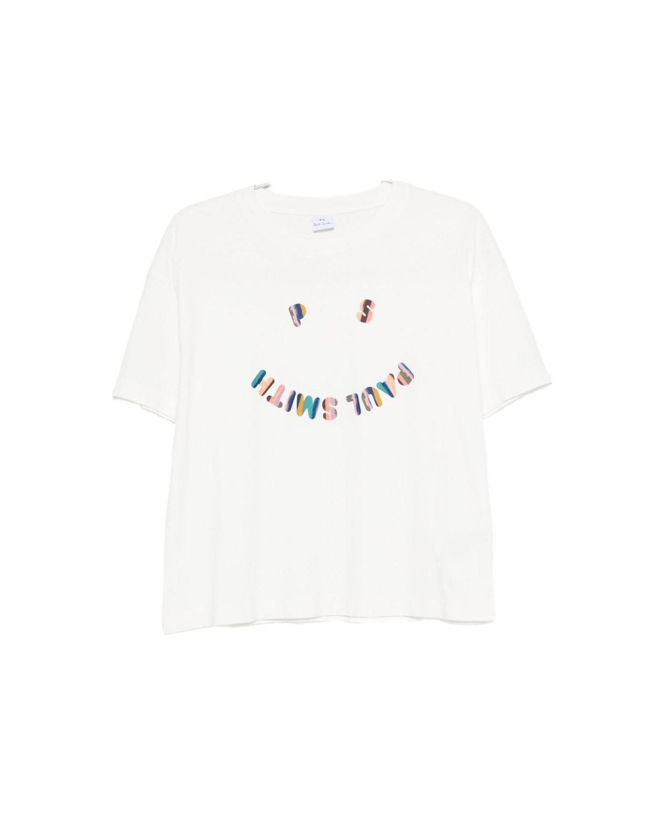 PS by Paul Smith Ps Happy Cotton T-shirt - White
