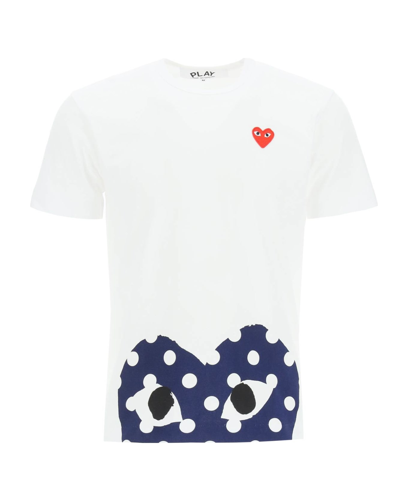 Comme des Garçons Play Heart Polka Dot T-shirt - WHITE (White)