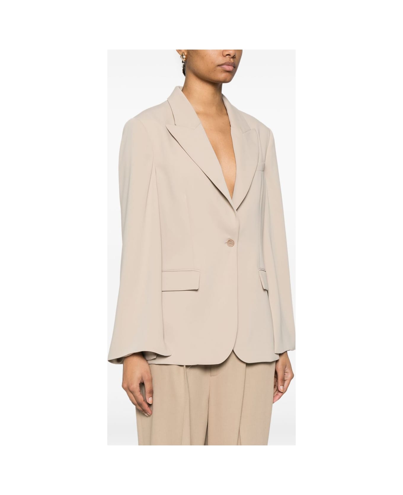 Parosh Single-breasted Blazer Jacket - Beige