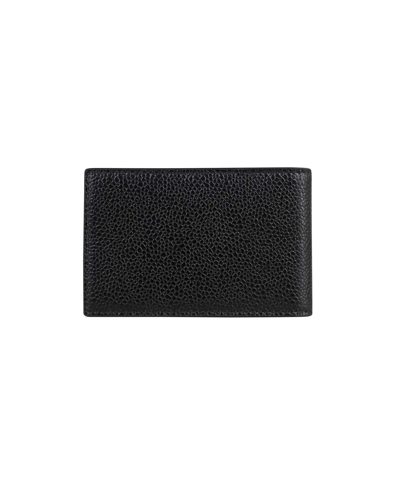 Thom Browne Leather Flap-over Wallet - black