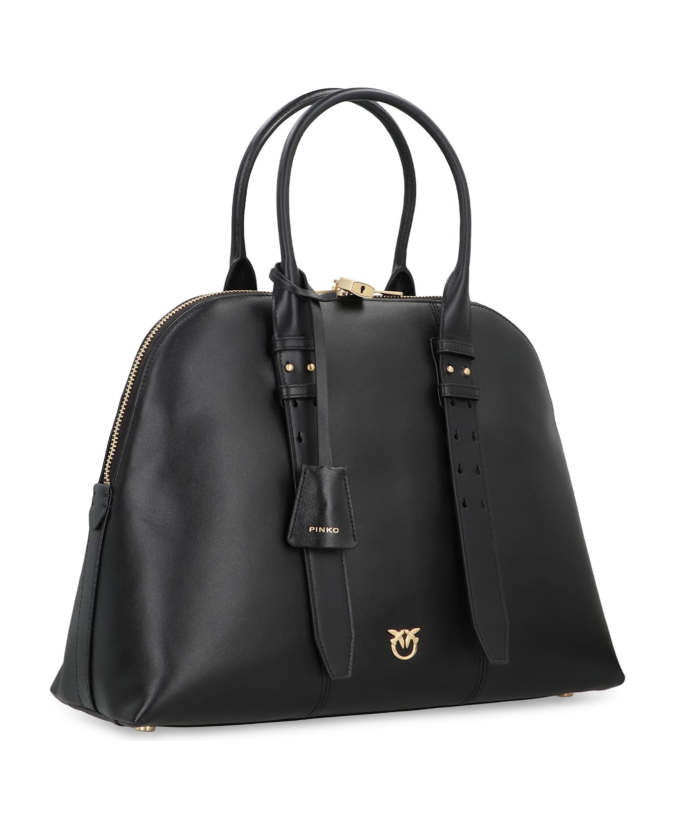 Pinko Bowling Bag Escape Maxi In Leather - black