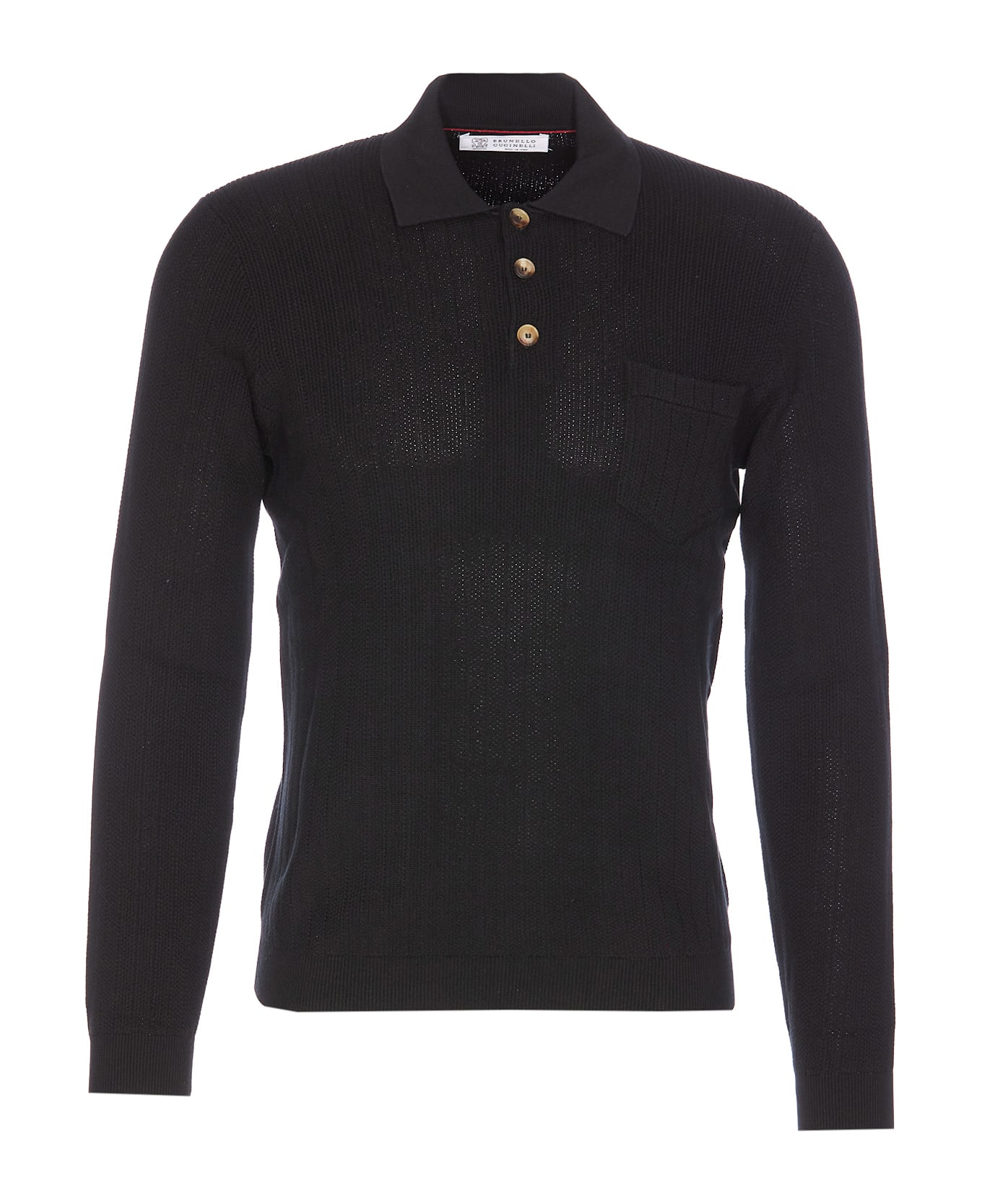 Brunello Cucinelli Long Sleeves Polo - Black