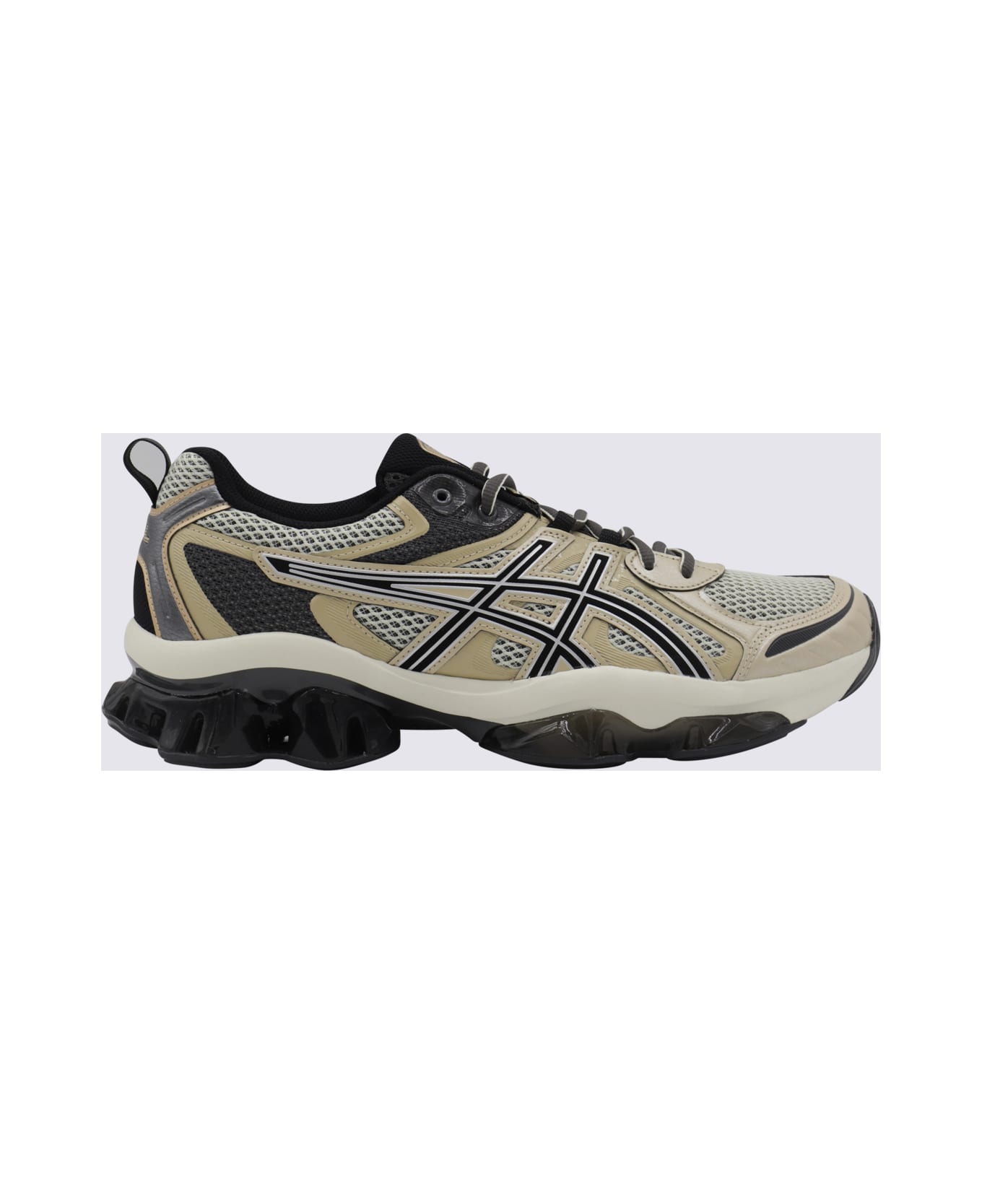 Asics Black And Sand Gel Quantum Kinetic Sneakers - Red