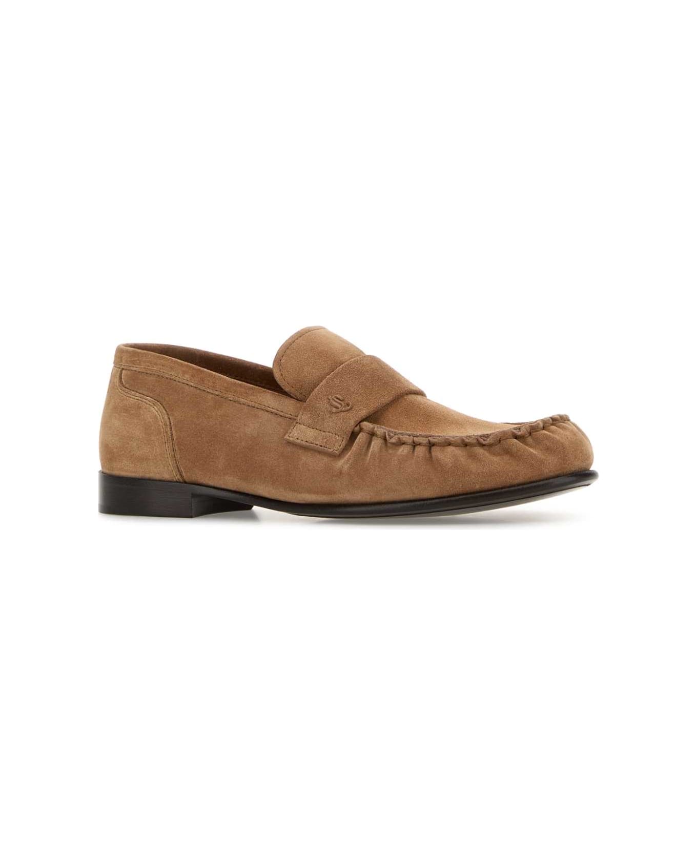 Jimmy Choo Camel Suede Ellis Loafers - TOFFEE