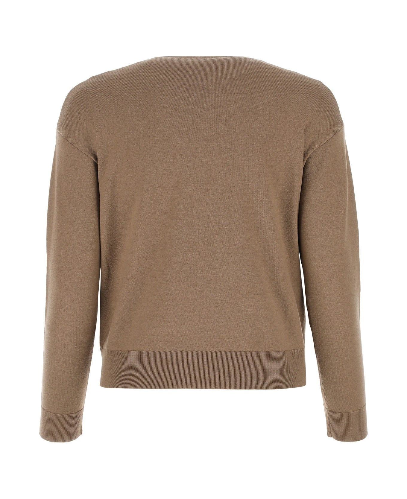 'S Max Mara Camel Stretch Wool Blend Alghero Sweater - Cammello