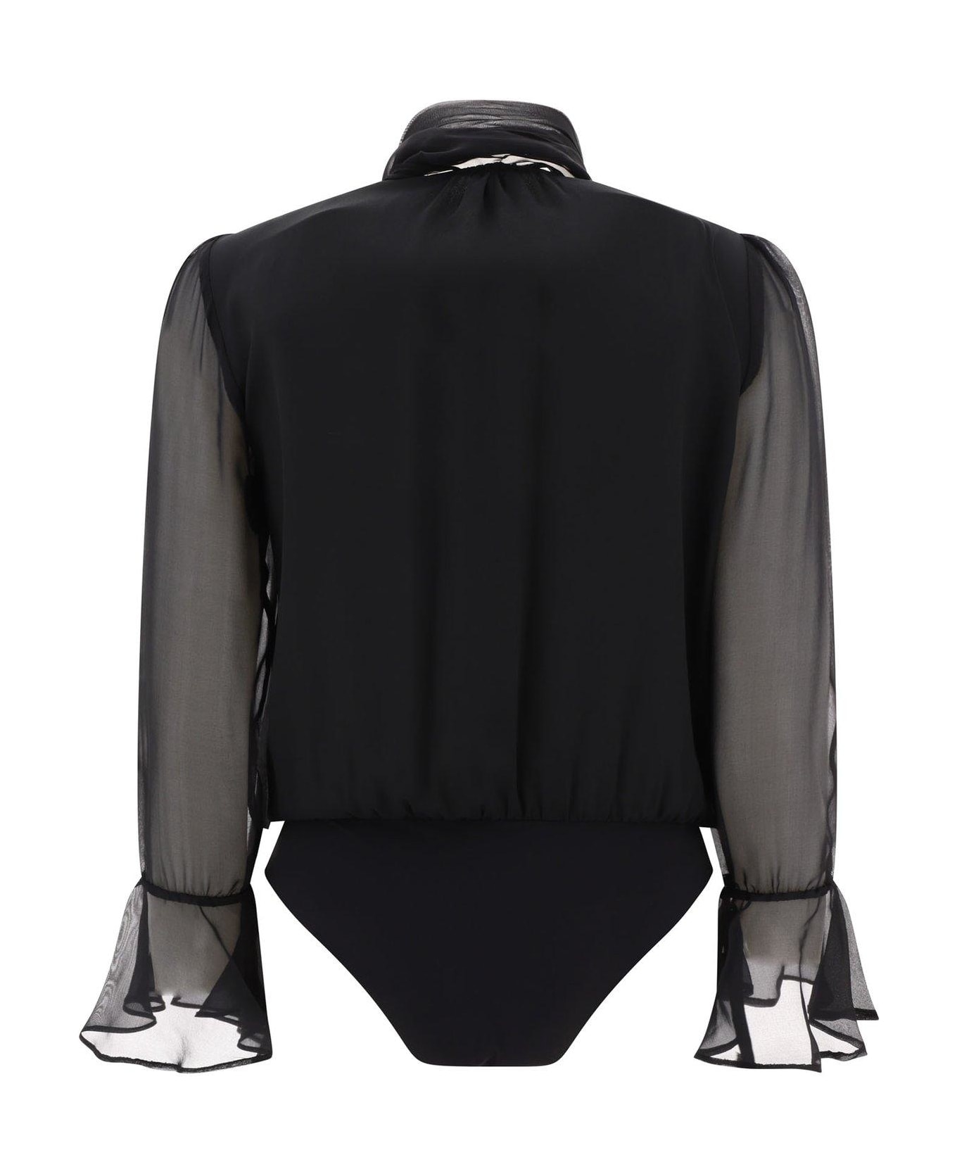 Pinko Long-sleeved V-neck Bodysuit - Nero