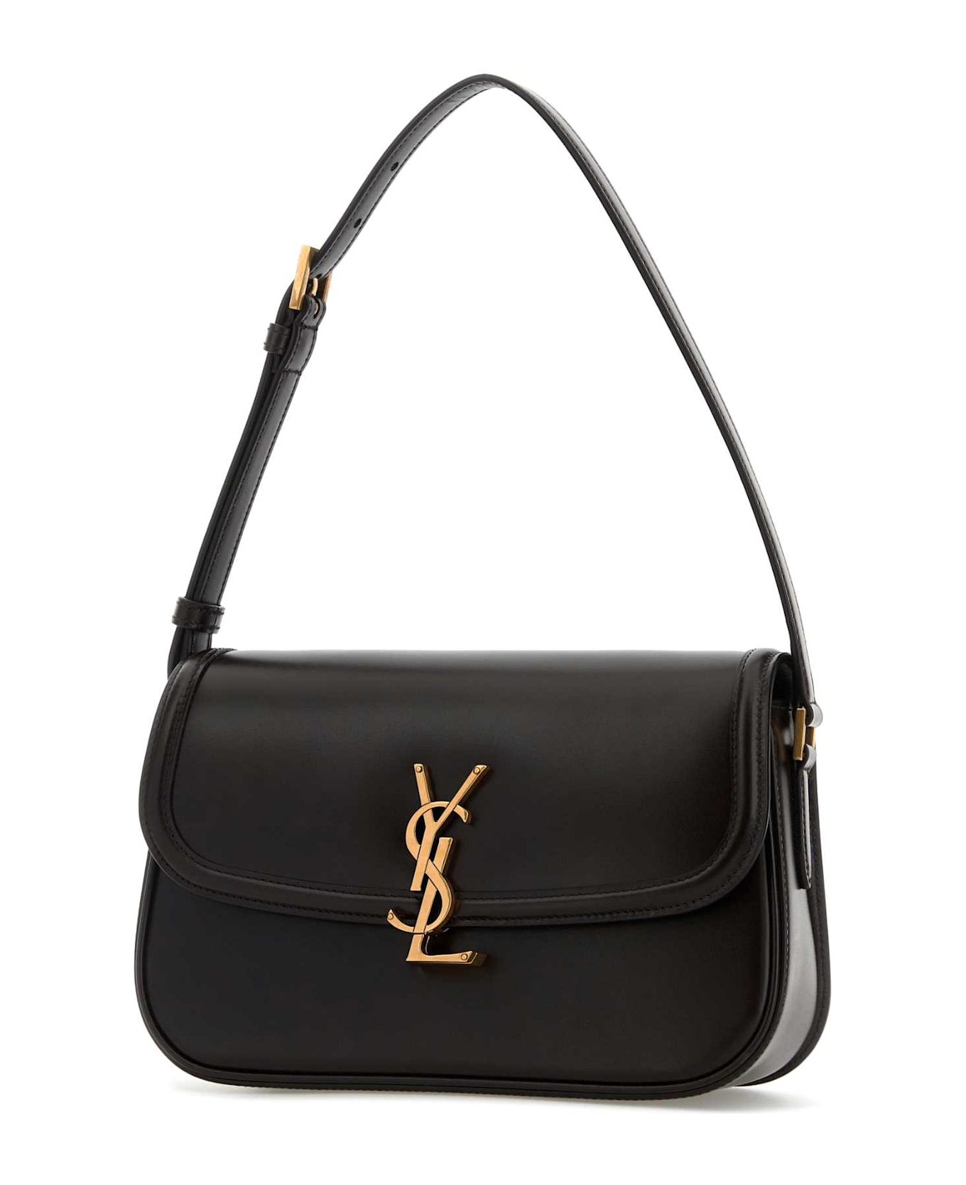 Saint Laurent Dark Brown Leather Solferino Shoulder Bag - CHICORYCOFFEE