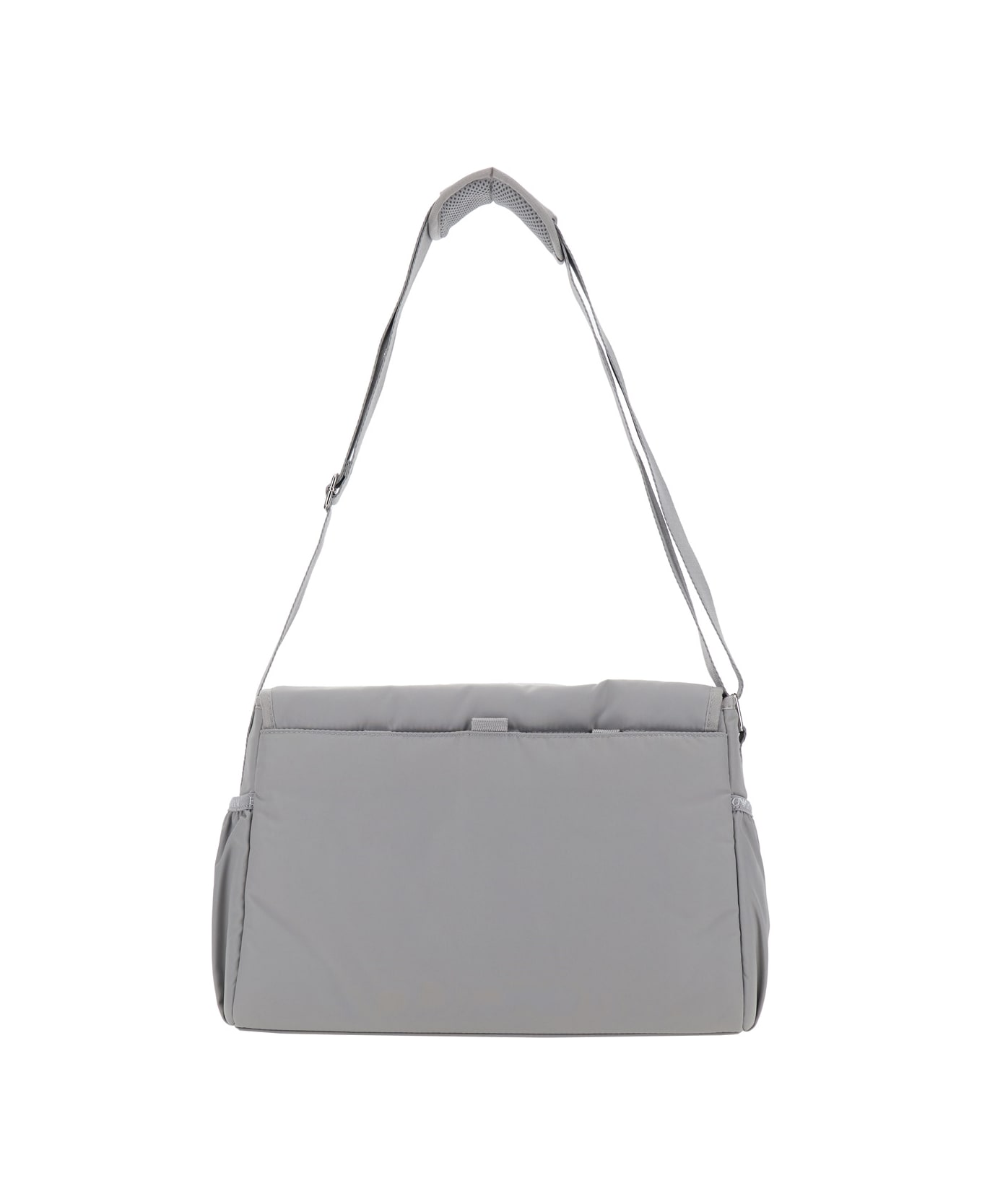 Emporio Armani 'mummy' Grey Crossbody Bag With Metallic Logo Plaque On The Front In Fabric Baby - Grey アクセサリー＆ギフト