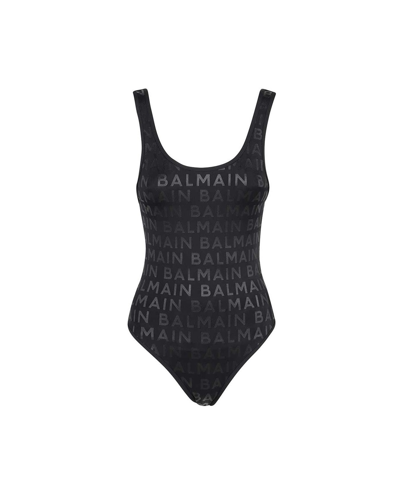 Balmain One-piece Swimsuit - black