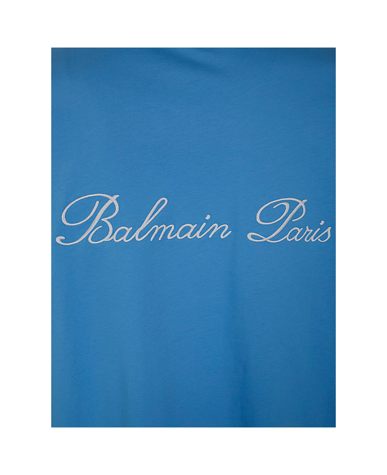 Balmain Signature Emb T.shirt.bulky Fit - Sme Sky Blue