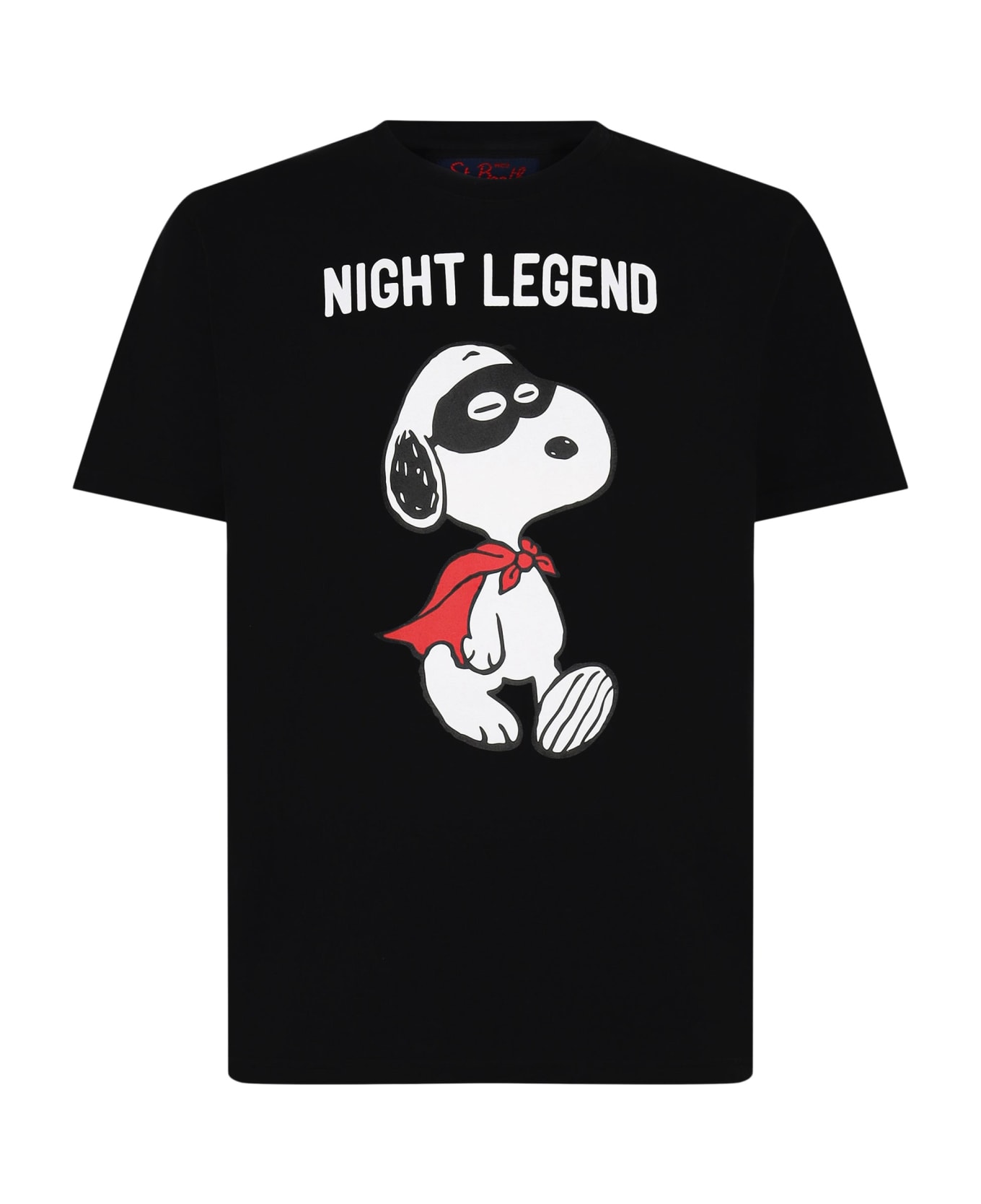 MC2 Saint Barth Man Cotton T-shirt With Snoopy Night Legend Print | Snoopy - Peanuts Special Edition - BLACK