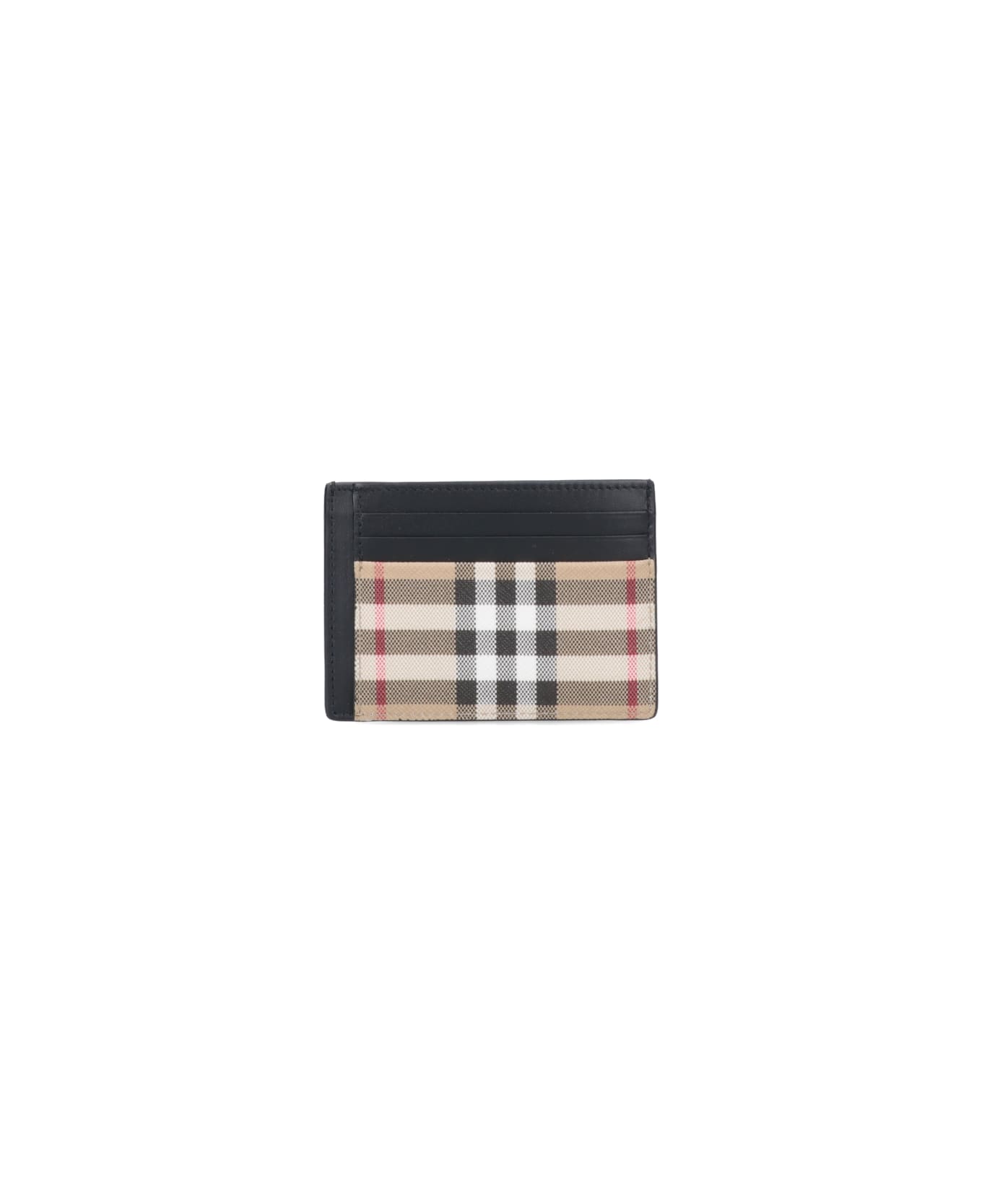Burberry Vintage Check Card Holder With Money Clip - Beige 財布