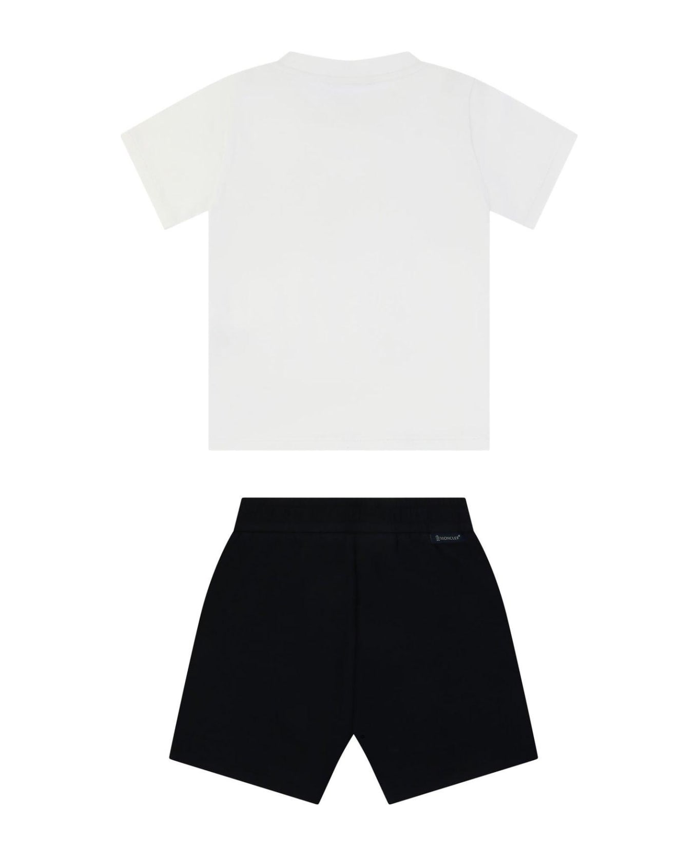 Moncler Logo-printed Two-piece Jersey Short Set - White