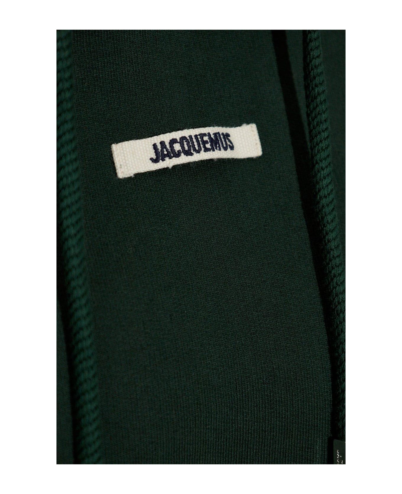 Jacquemus 
le Hoodie Gros Grain
 Green Hoodie With Logo Patch On The Front In Cotton Woman - DARK GREEN 2