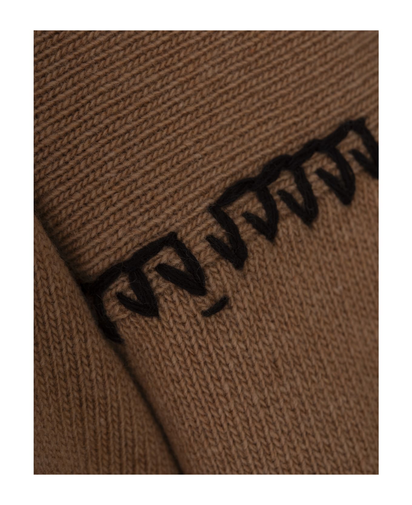 Marni Camel Hooded Sweater With Contrast Stitching - Brown