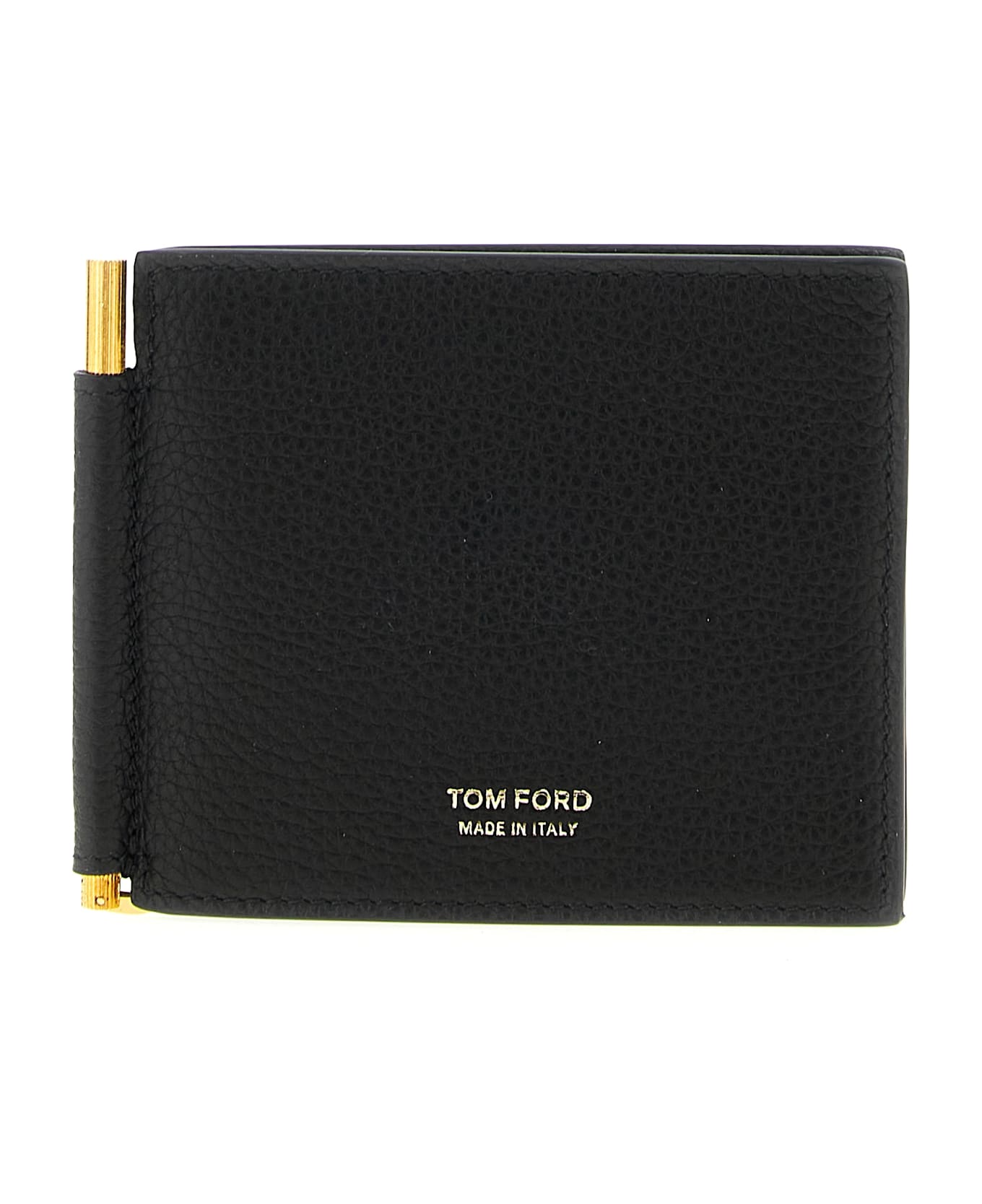 Tom Ford Hammered Leather Card Holder - Black  