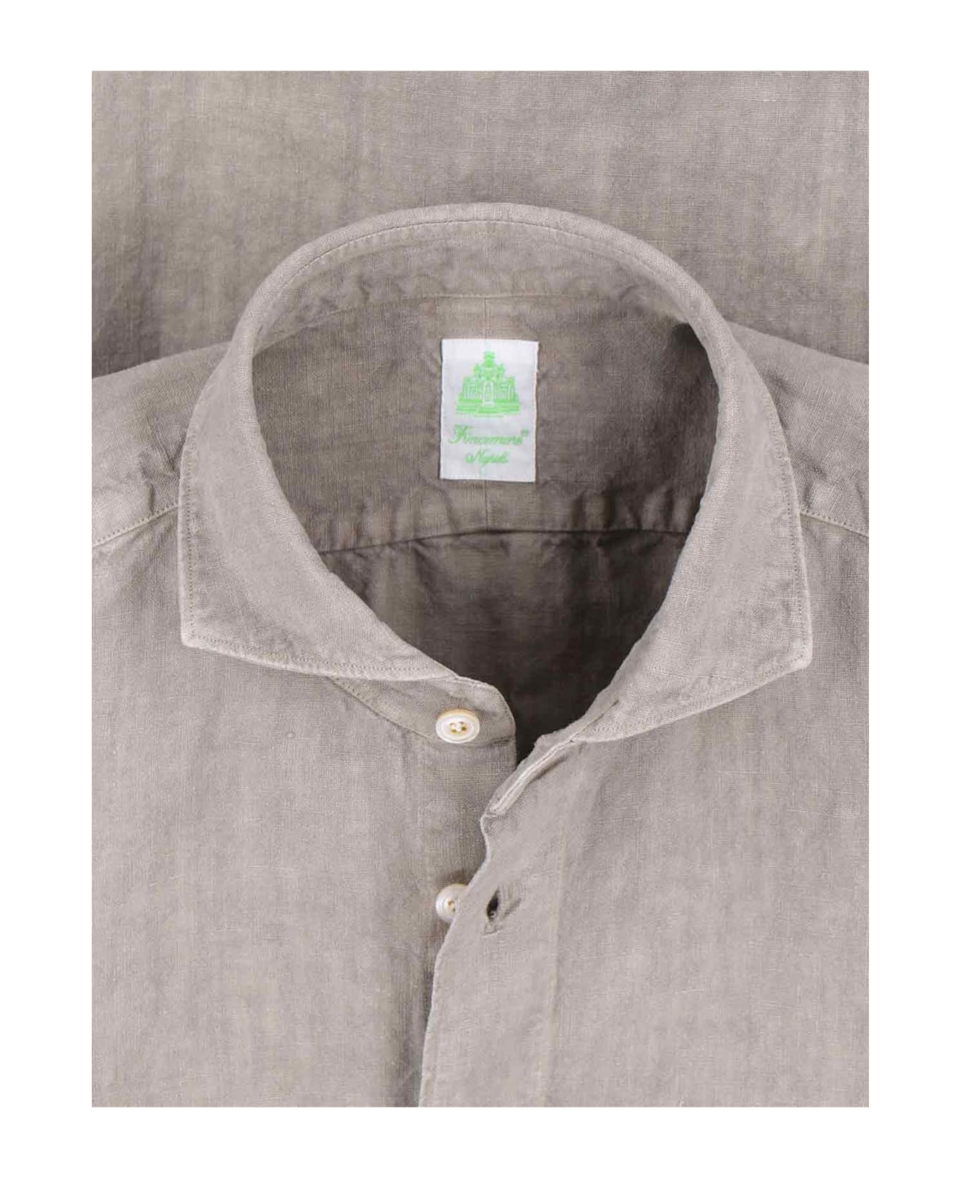 Finamore 
salina
 Linen Sports Shirt - Beige