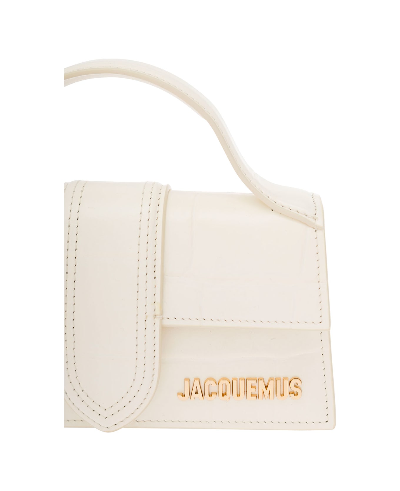 Jacquemus 'le Bambino' White Handbag With Removable Shoulder Strap In Leather Woman - White