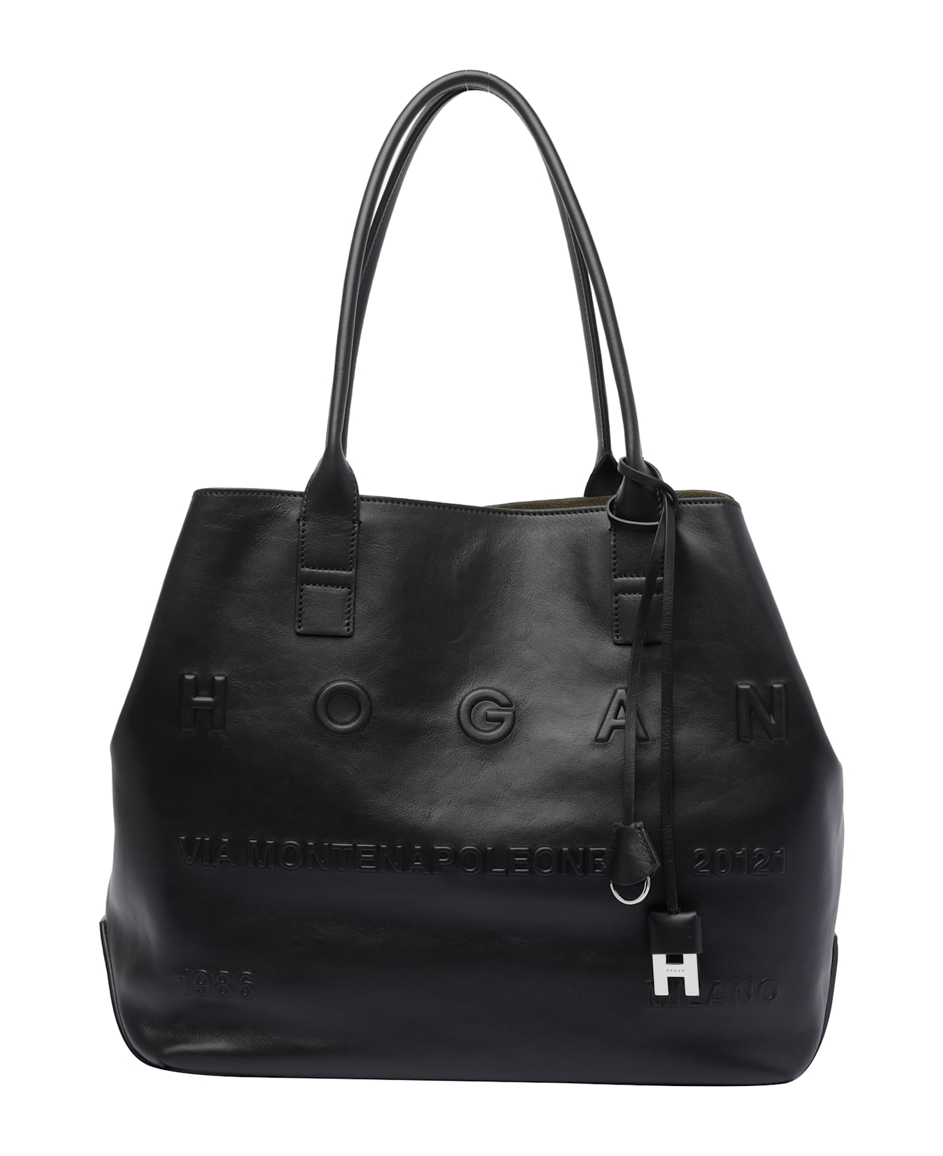 Hogan Script Medium Shopping Bag - Black