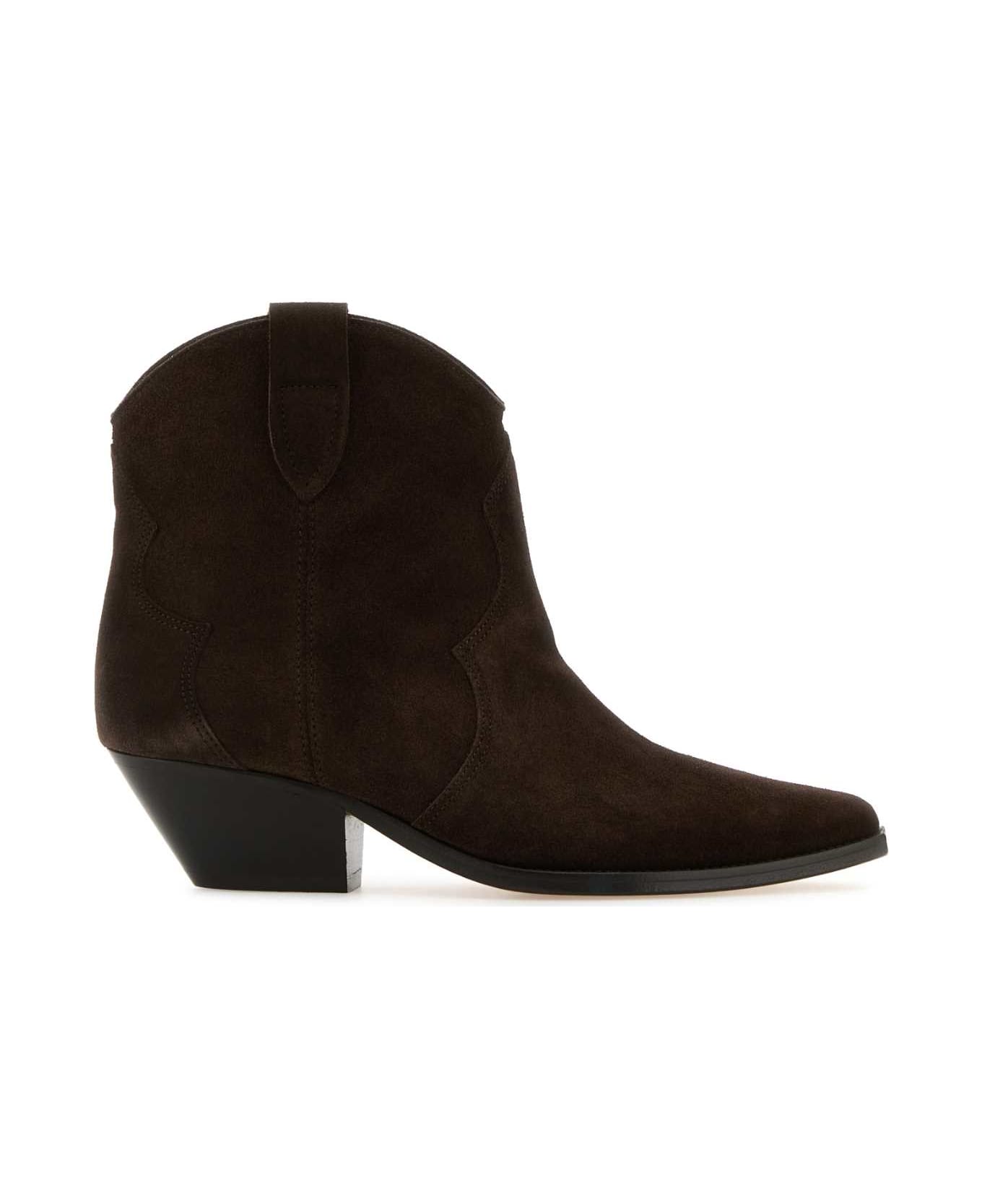 Isabel Marant Brown Suede Dewina Ankle Boots - CHOCOLATE ブーツ