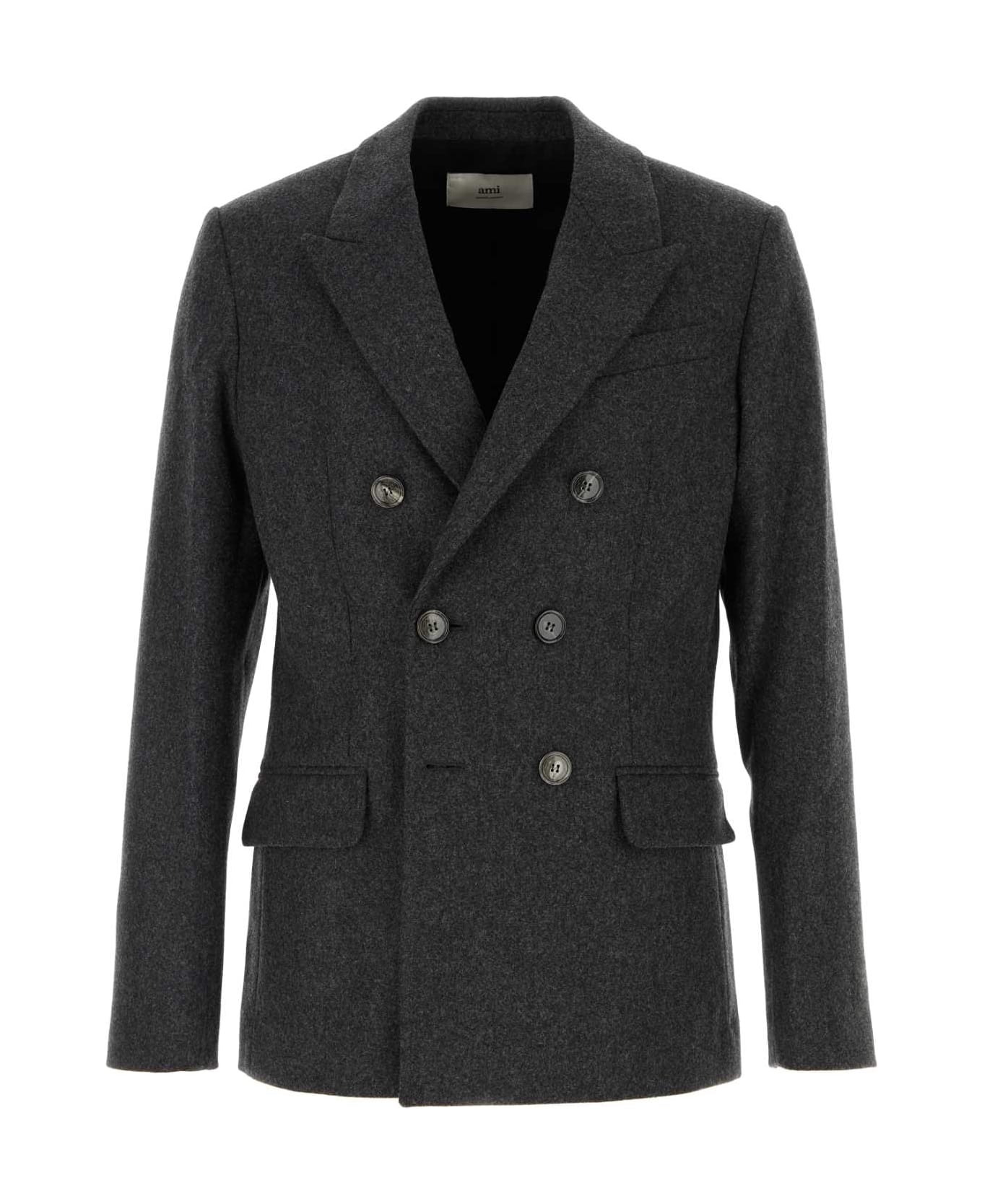 Ami Alexandre Mattiussi Dark Grey Wool Blazer - DARKGREY