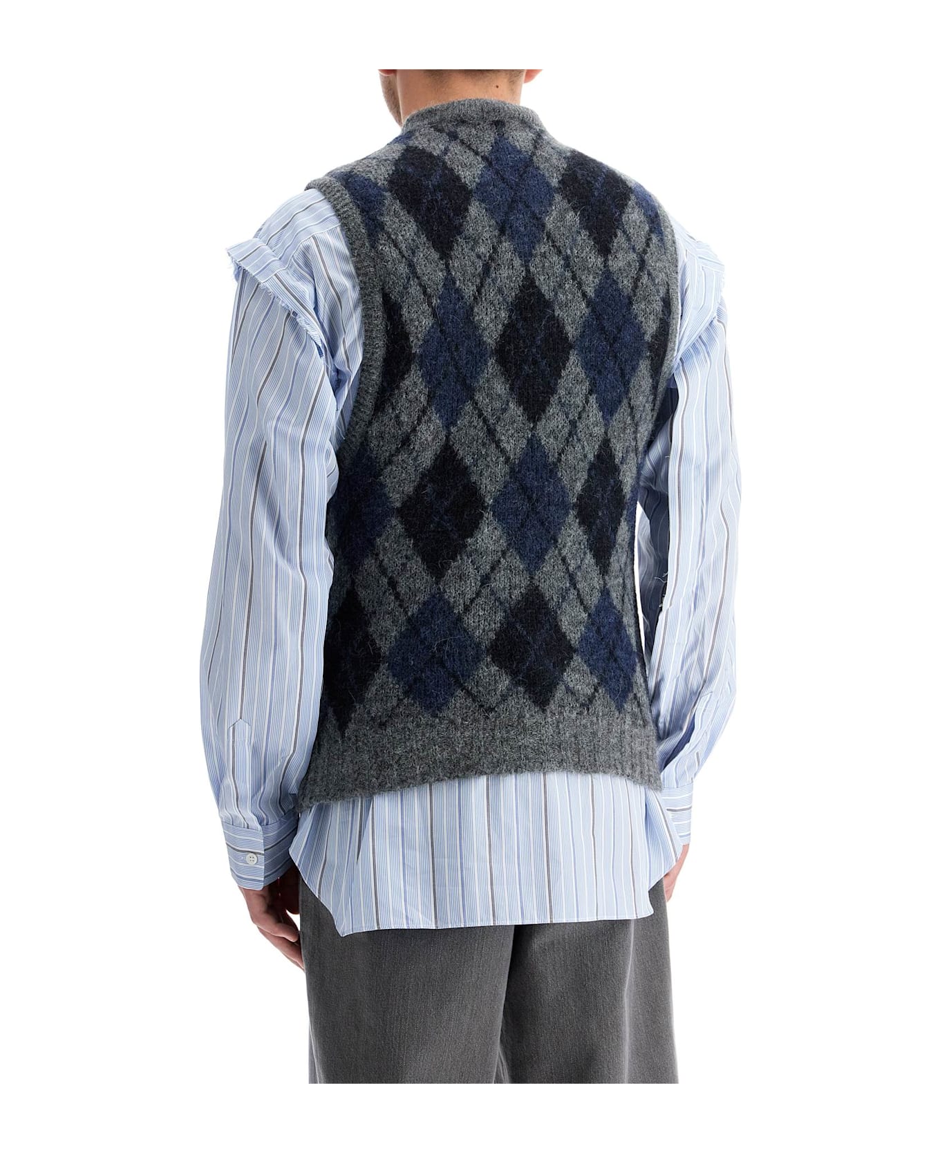 Our Legacy Soft Duke Argyle Formal Knit Vest - SOFT DUKE ARGYLE (Grey)