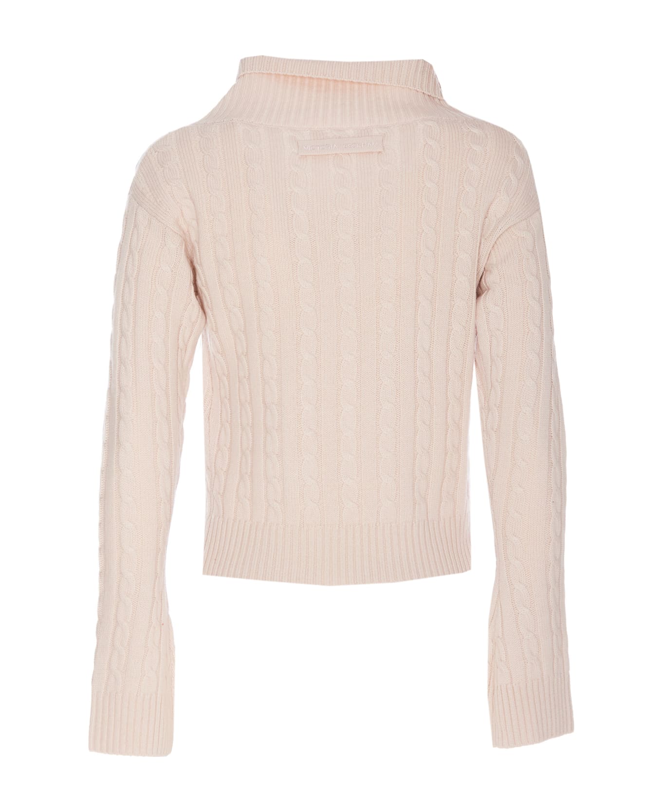 Victoria Beckham Wrap Knitted Sweater - Beige