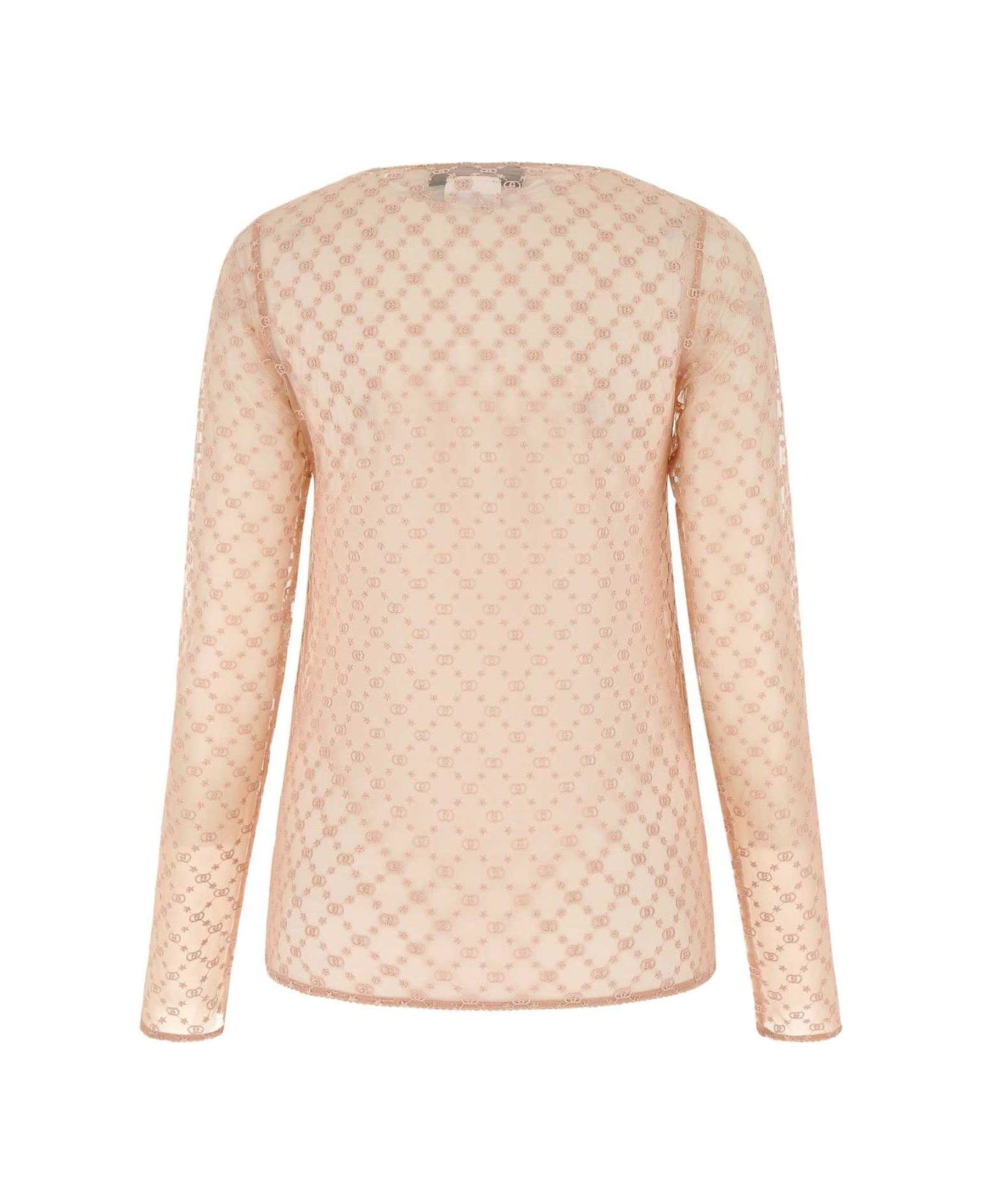Gucci Embroidered Mesh Top - Rosa